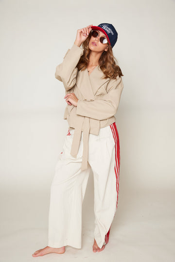 Chanley Sport Striped Wide Leg Pants