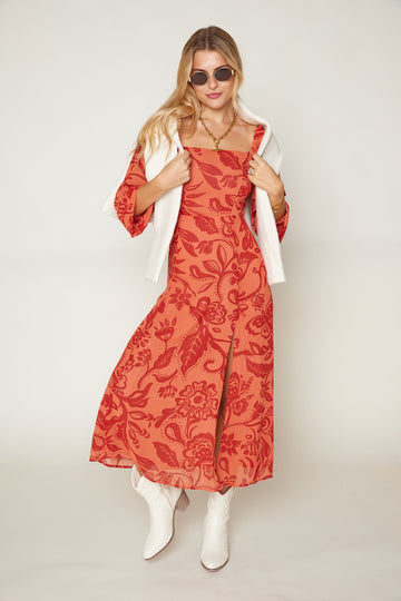Angler Long Sleeve Bossa Nova Midi Dress