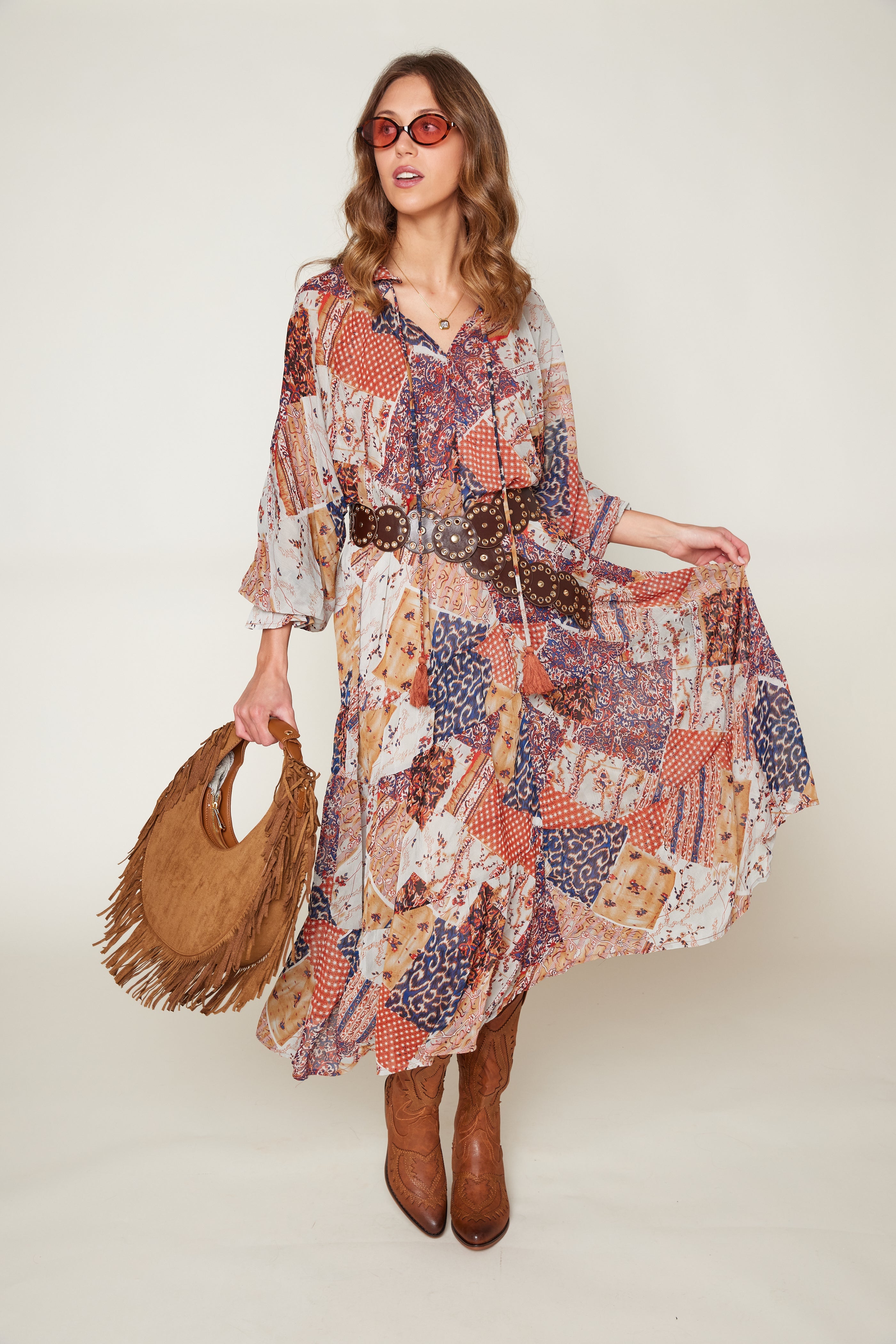 Anderson Paisley Pattern Maxi Dress