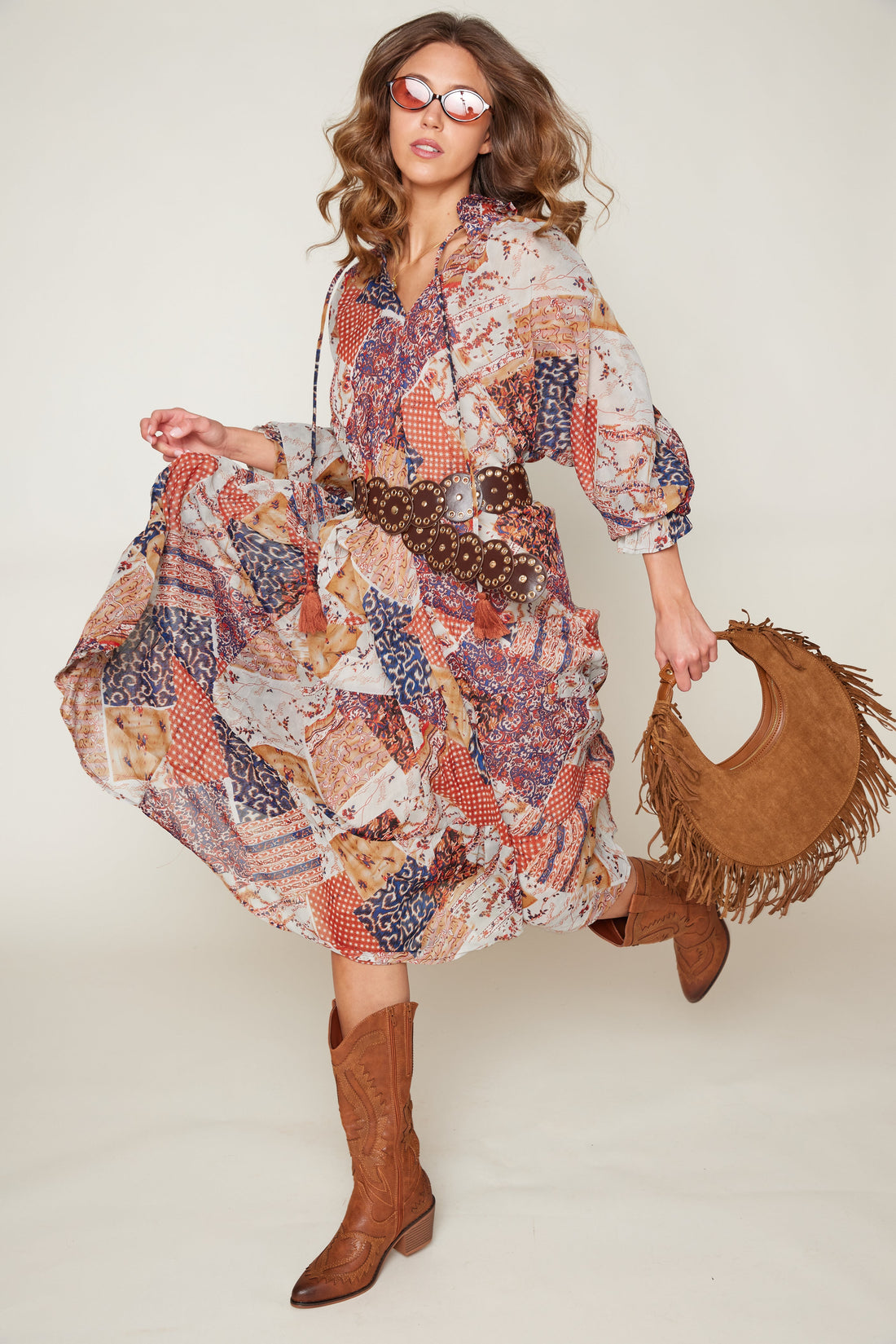 Anderson Paisley Pattern Maxi Dress