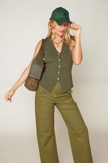Reese Sweater Button Down Vest