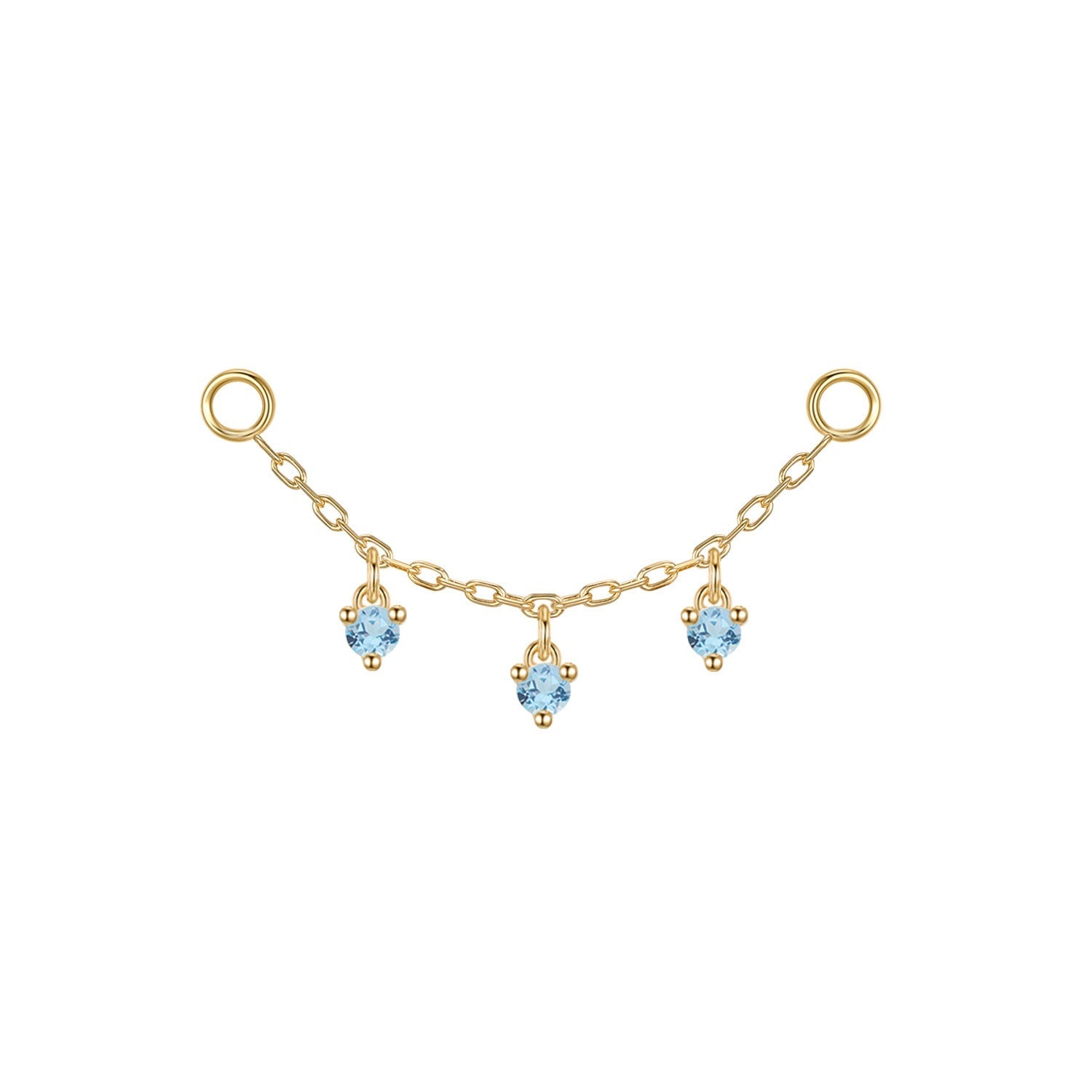 Chain with Dripping Round Colored Gemstones