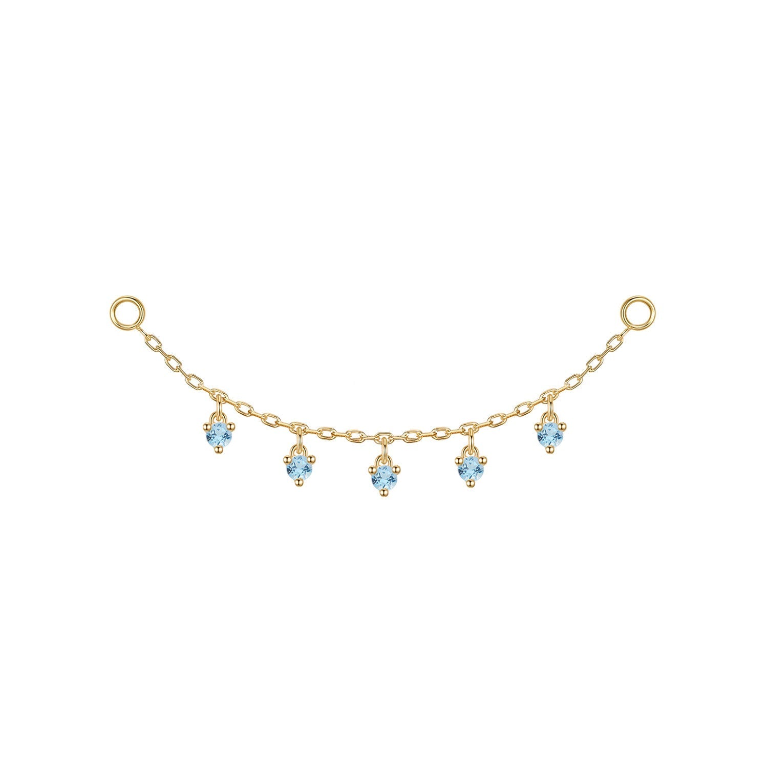 Chain with Dripping Round Colored Gemstones