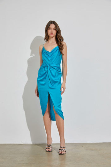 Cowl Neck Twist Dress-SALE