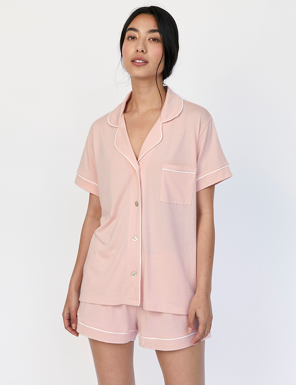 Boyfriend Short PJ Set Light Rosebloom