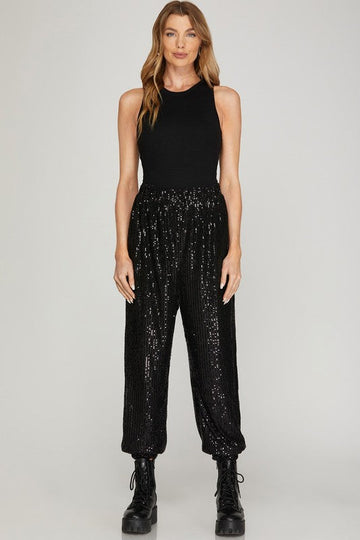 Sequin Jogger Pants-SALE