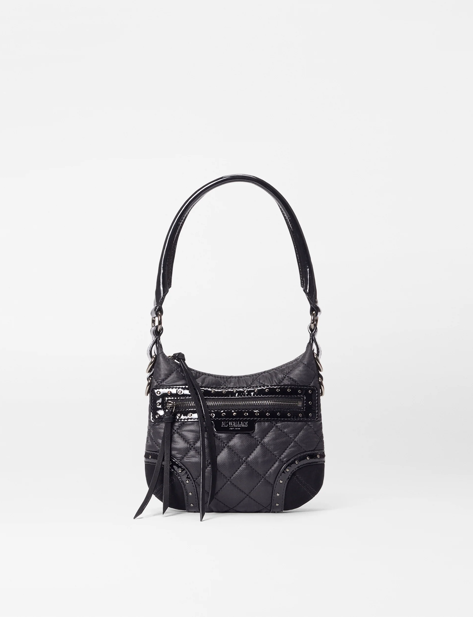 Mini Stud Crosby Sienna, Black Suede