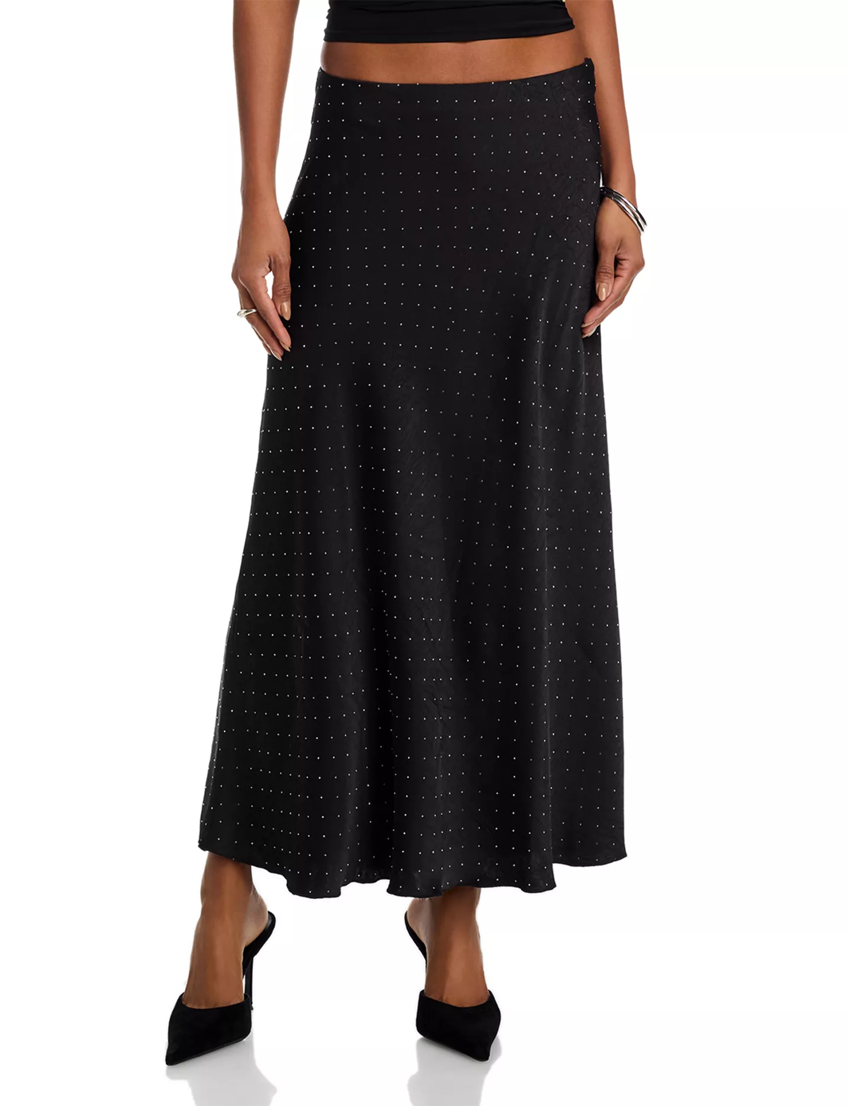 Jeannie Rhinestone Skirt, Black