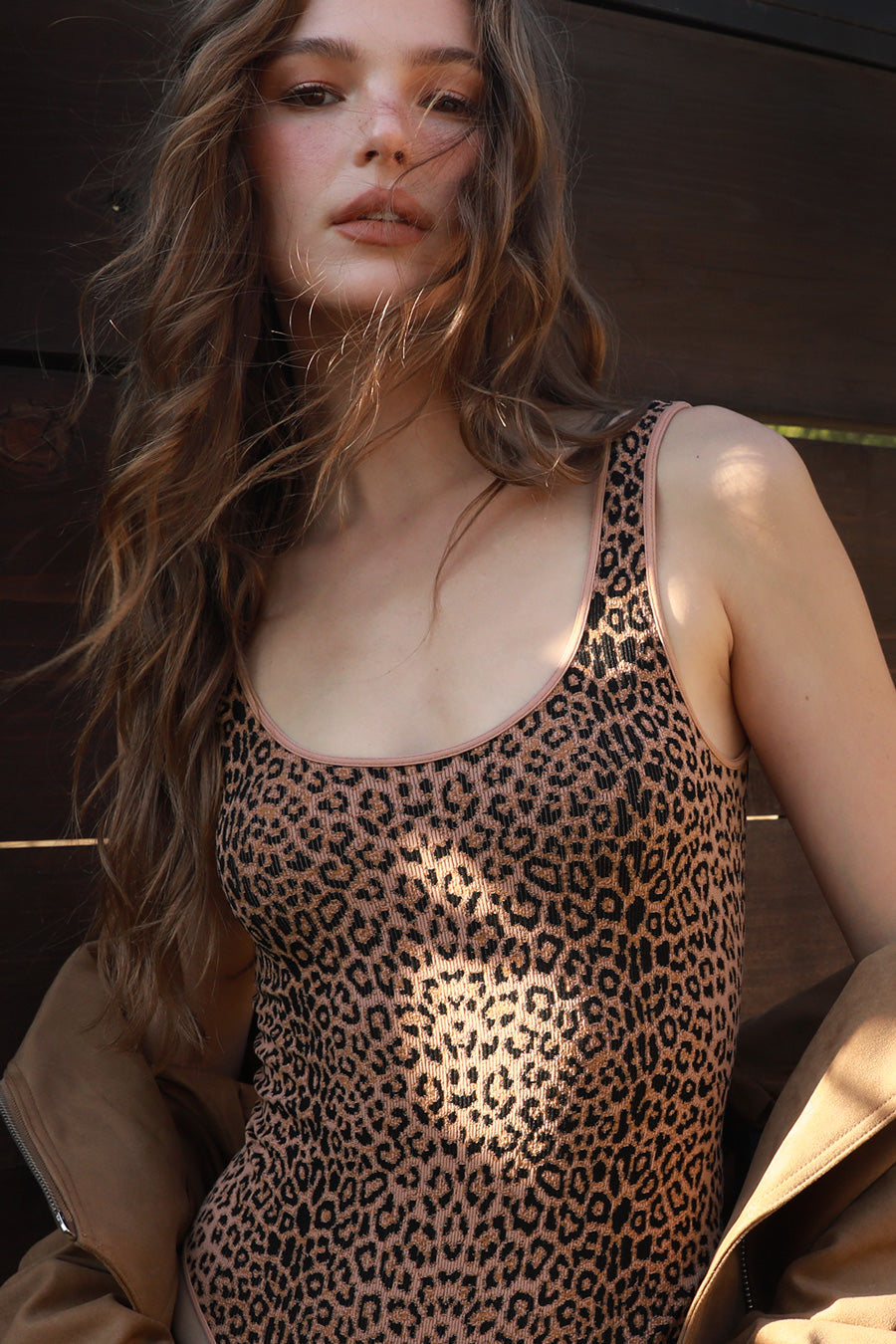 Leopard Scoop Neck Bodysuit