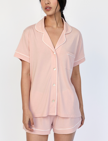Boyfriend Short PJ Set Light Rosebloom