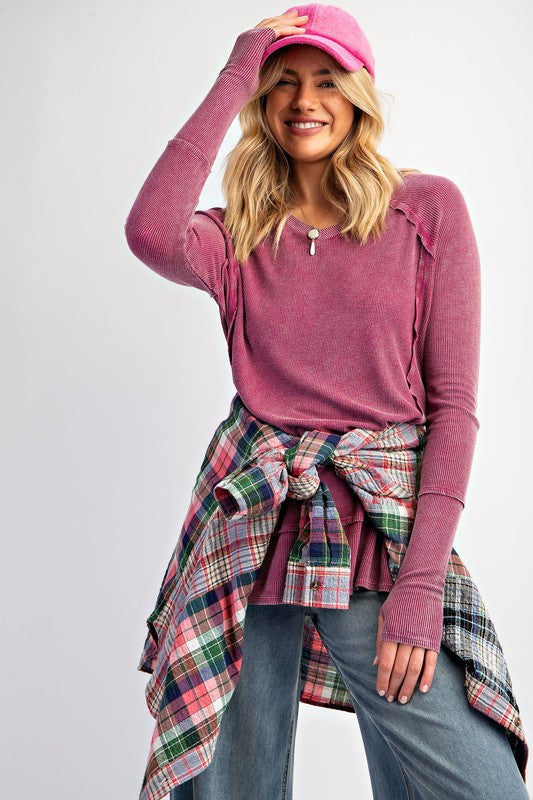 Thermal Washed Knit Top SALE