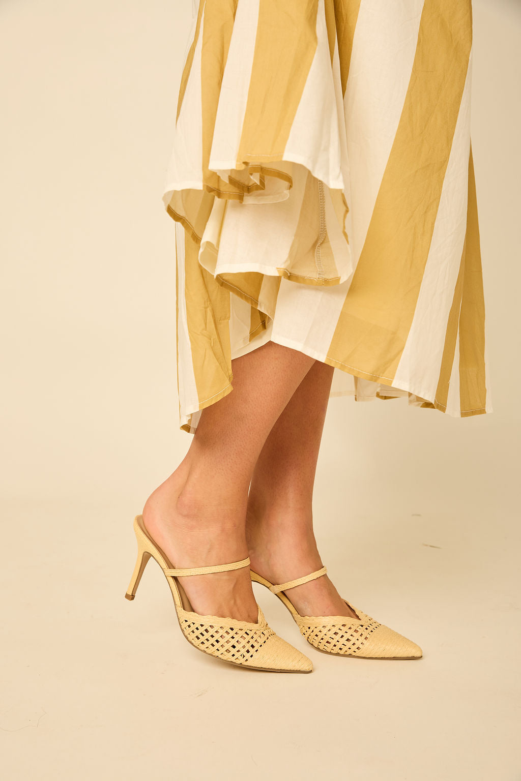 Alexis Beige Raffia Heel
