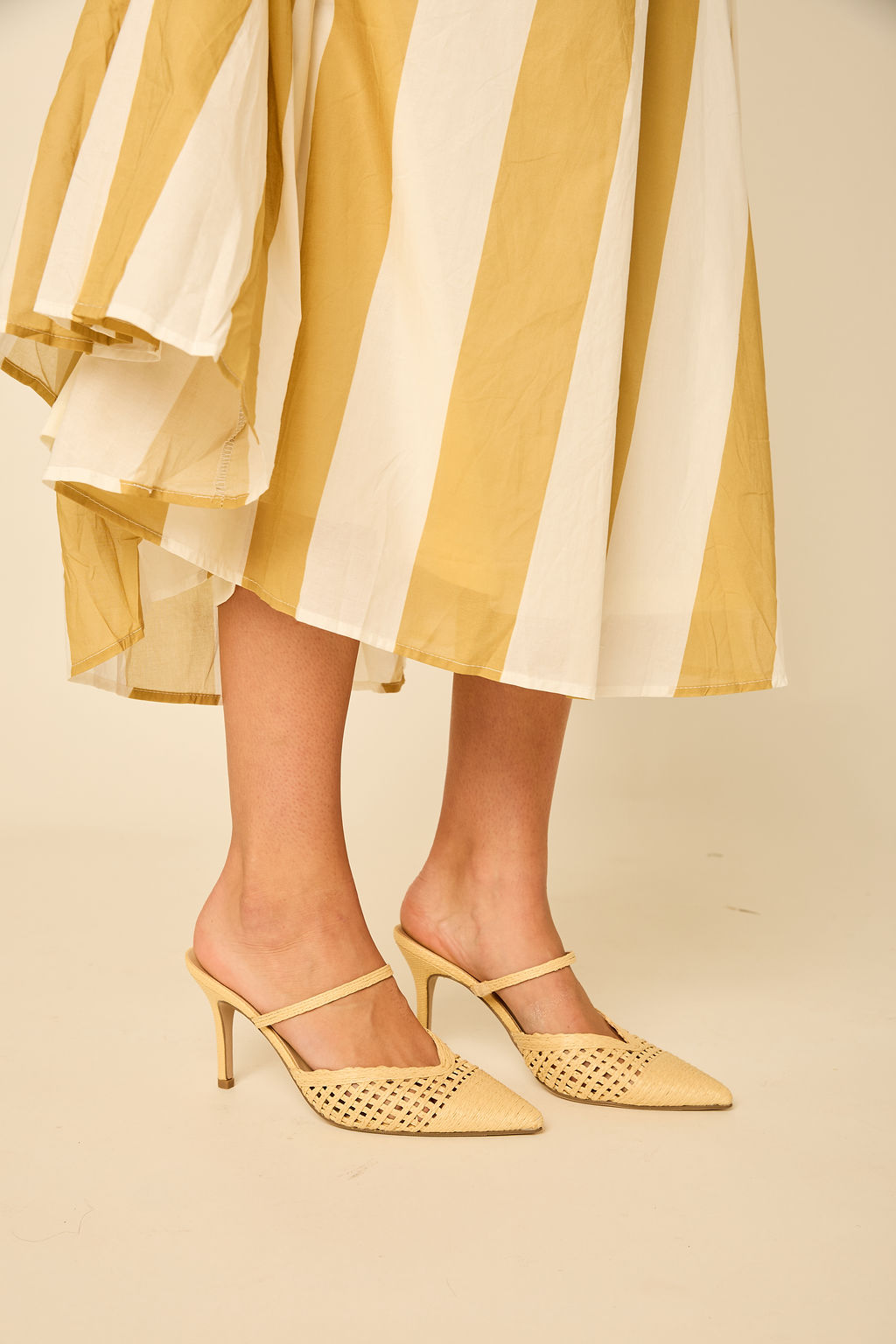 Alexis Beige Raffia Heel