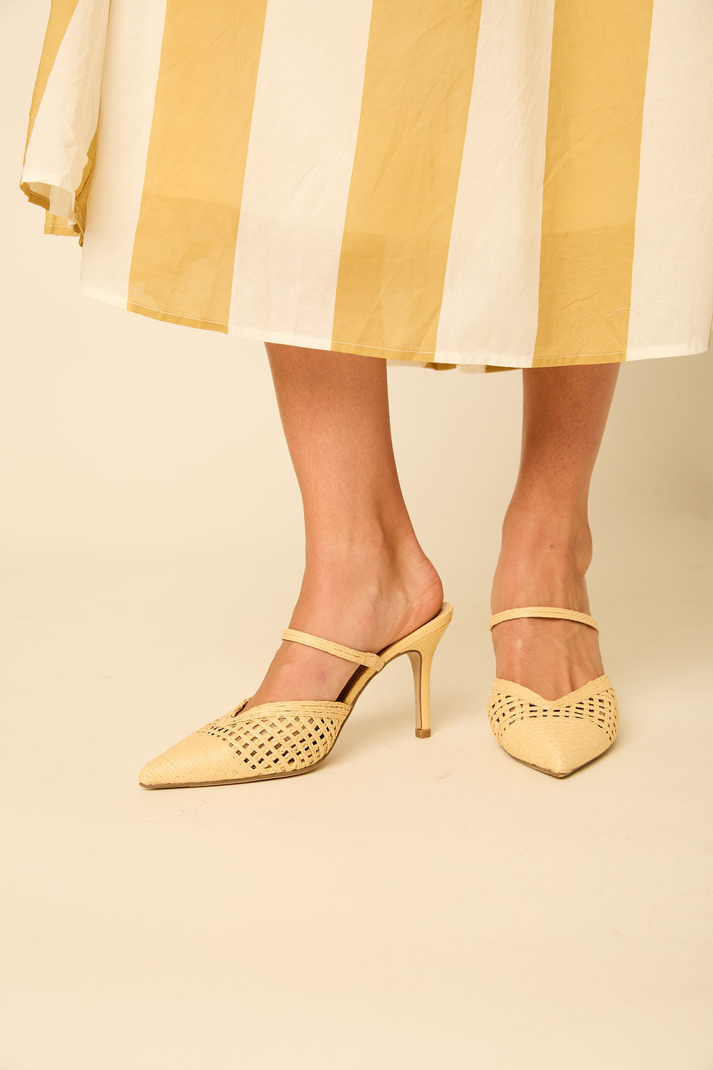 Alexis Beige Raffia Heel
