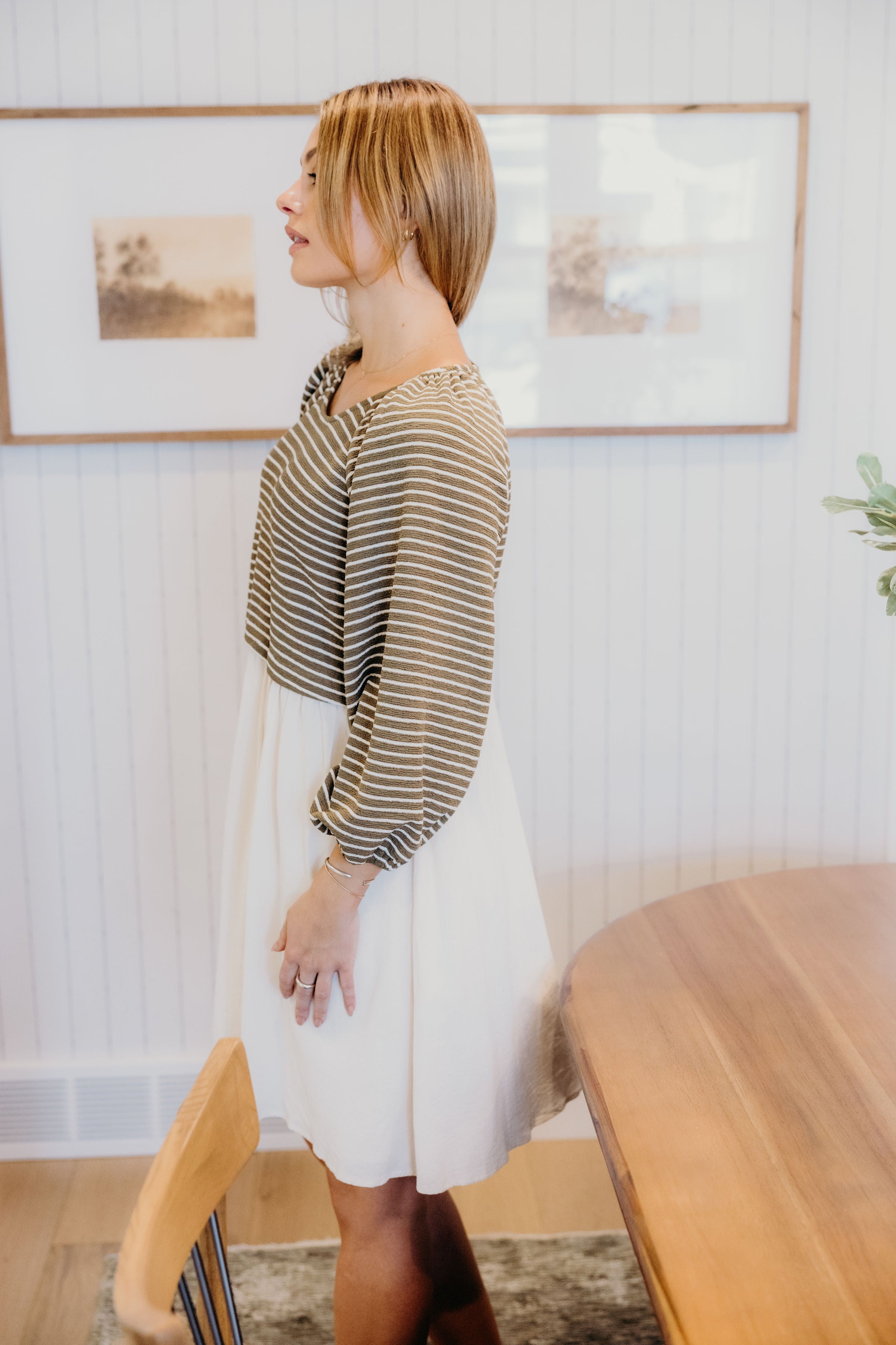 THE DAWN IN OLIVE STRIPED FINAL SALE