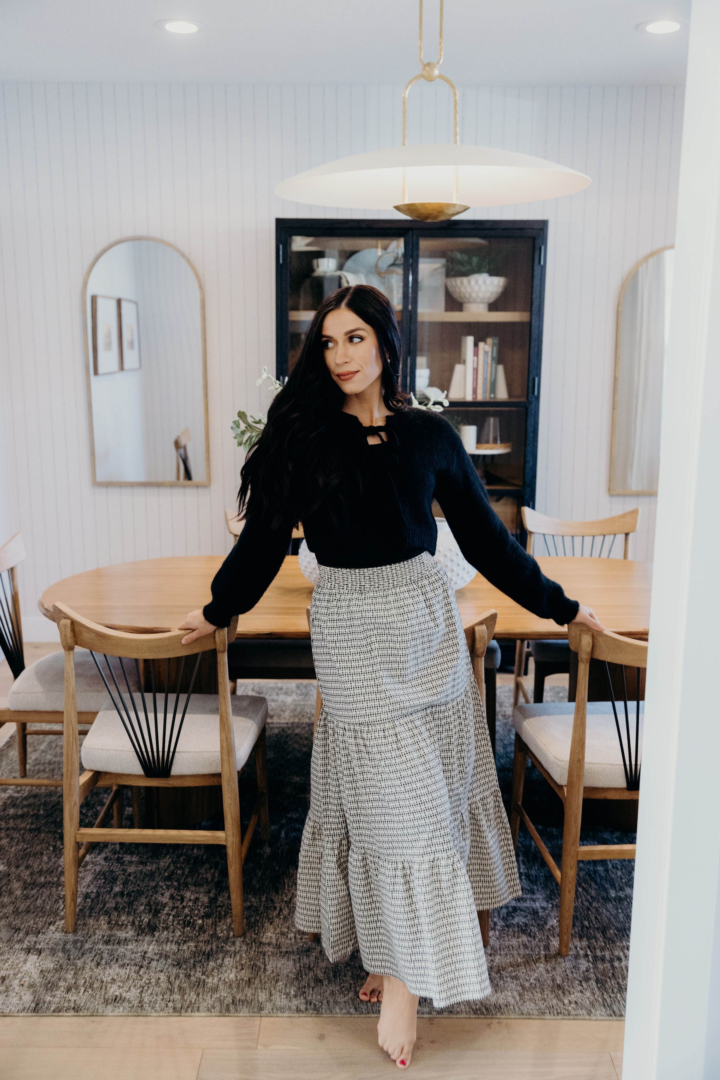 TIERED MAXI SKIRT IN PICNIC FLORALS FINAL SALE
