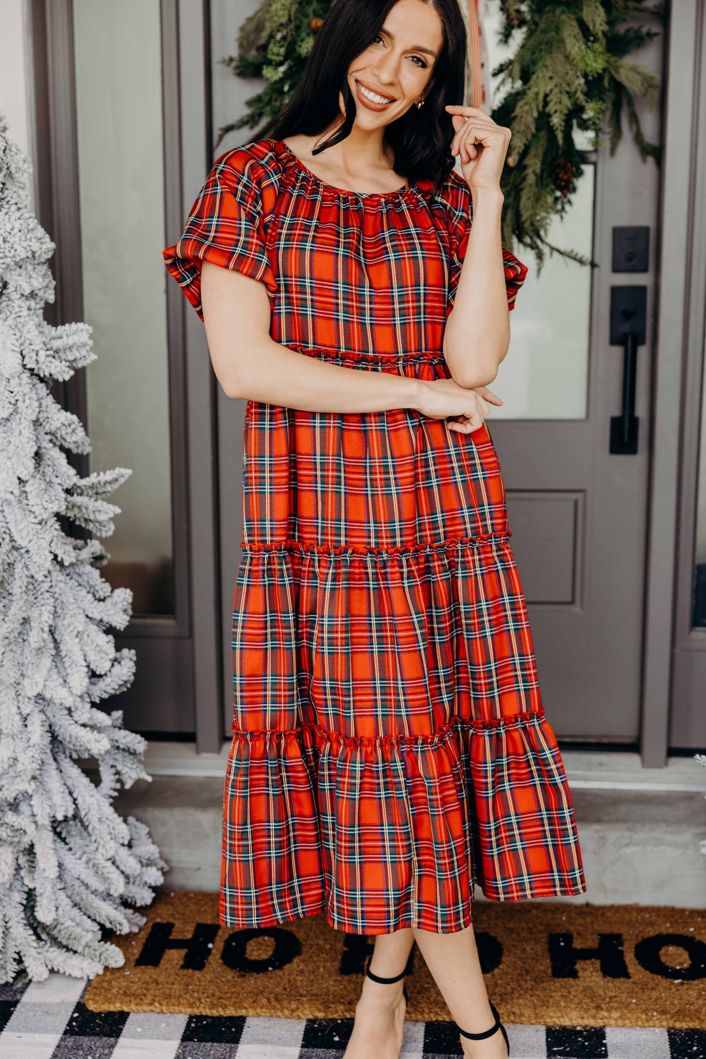 THE SERENA IN CRANBERRY PLAID