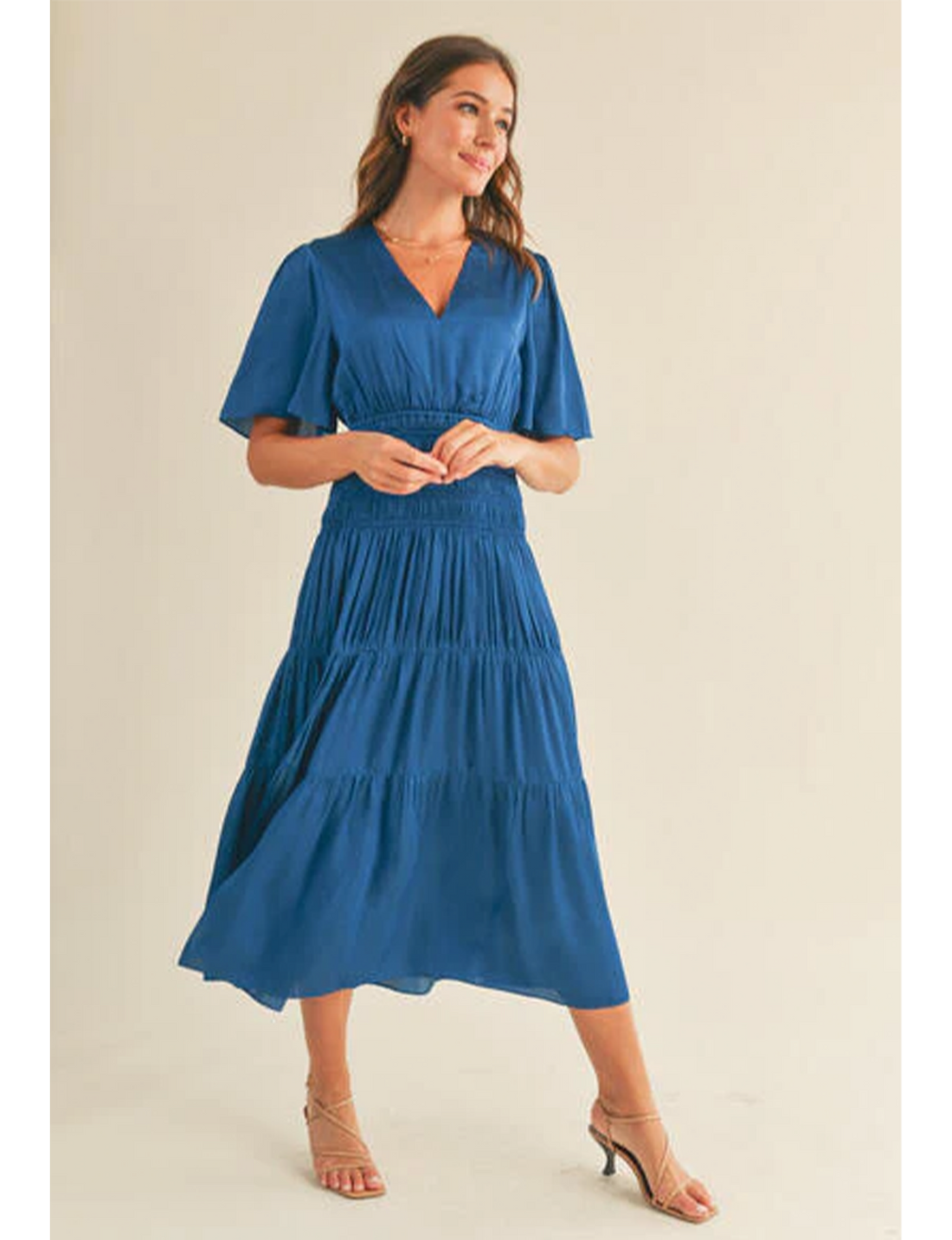 Samantha Satin Maxi, Royal Blue