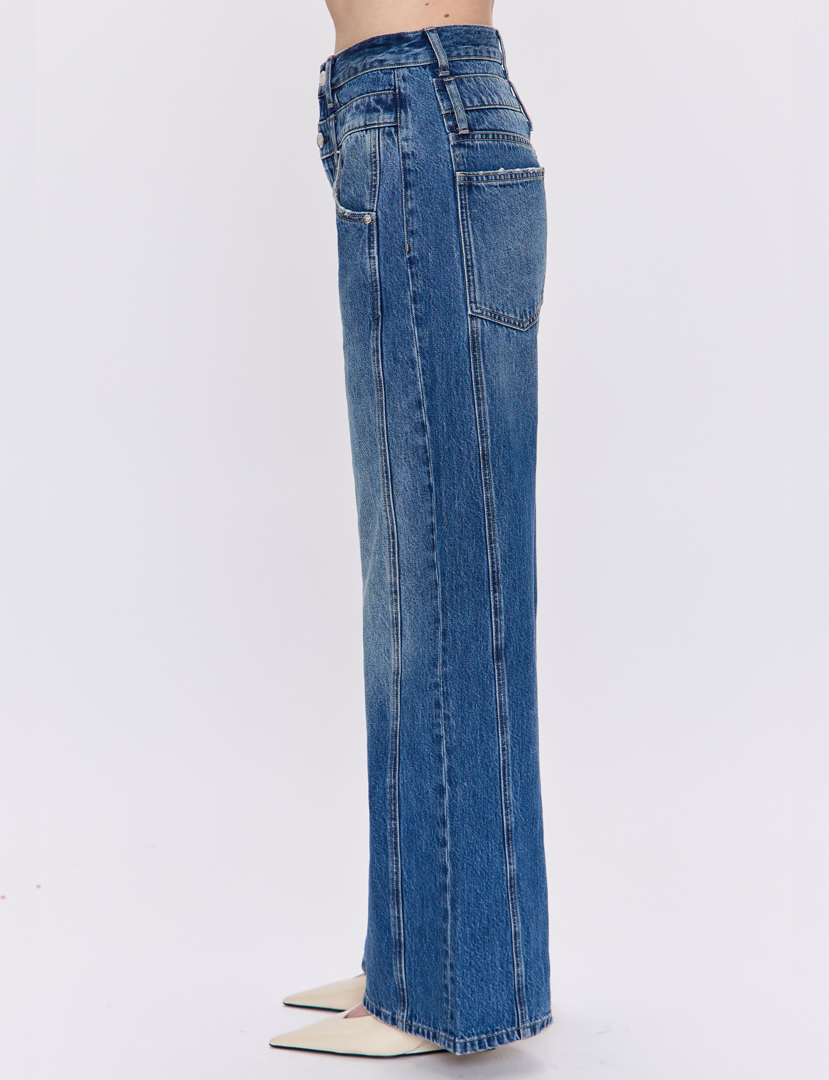 Caleb High Rise Relaxed Stacked Waist, Echo