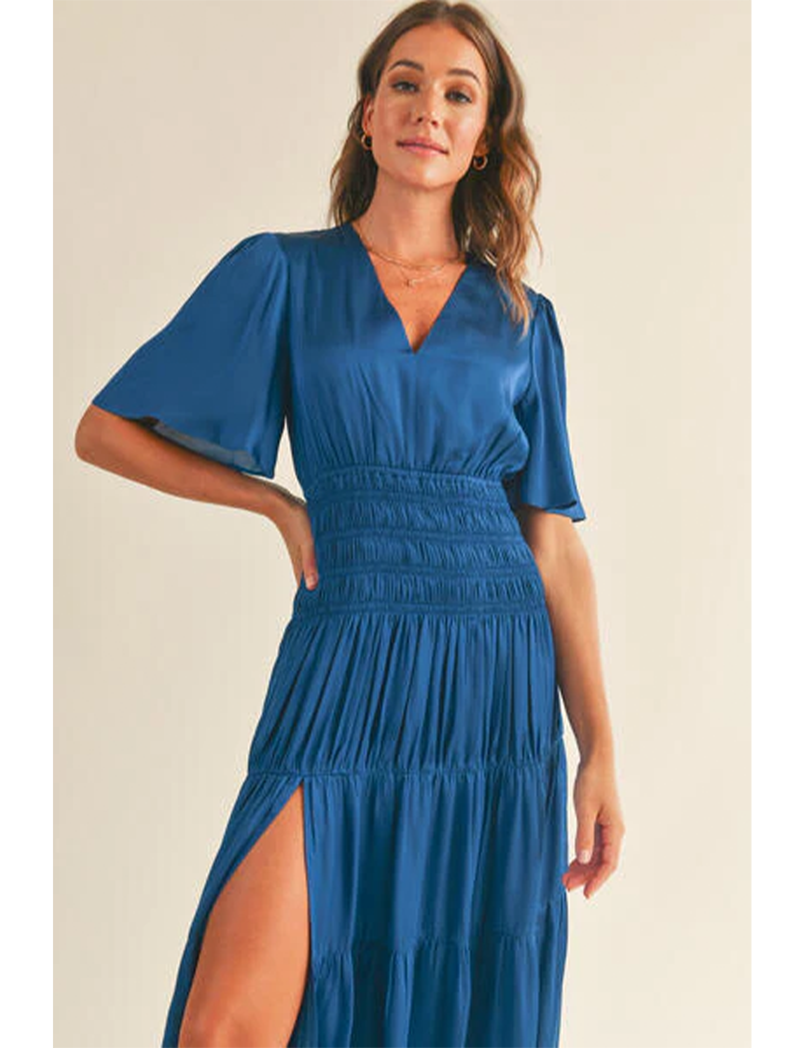 Samantha Satin Maxi, Royal Blue