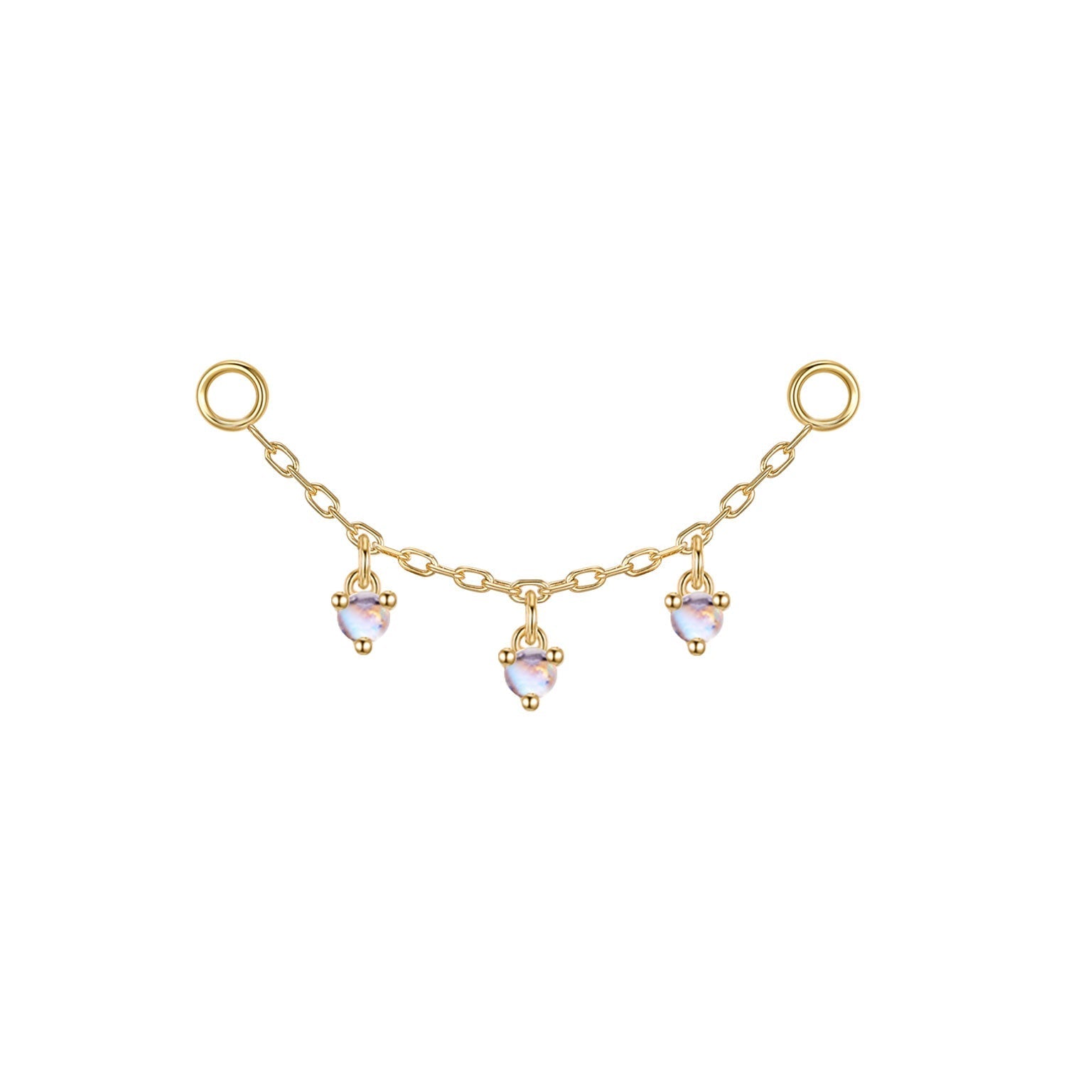 Chain with Dripping Round Colored Gemstones
