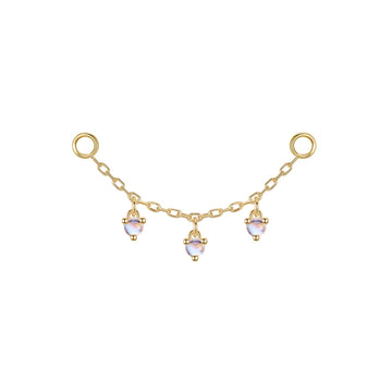 Chain with Dripping Round Colored Gemstones