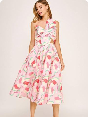 Knotted Floral Bow Dress