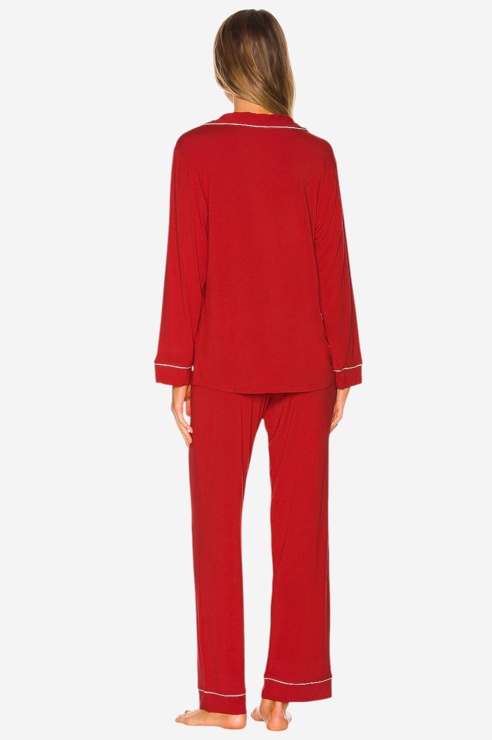 Gisele Long PJ Set - Holly Red/Ivory
