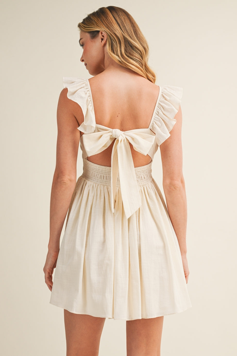 Ruffled Tie Back Dress