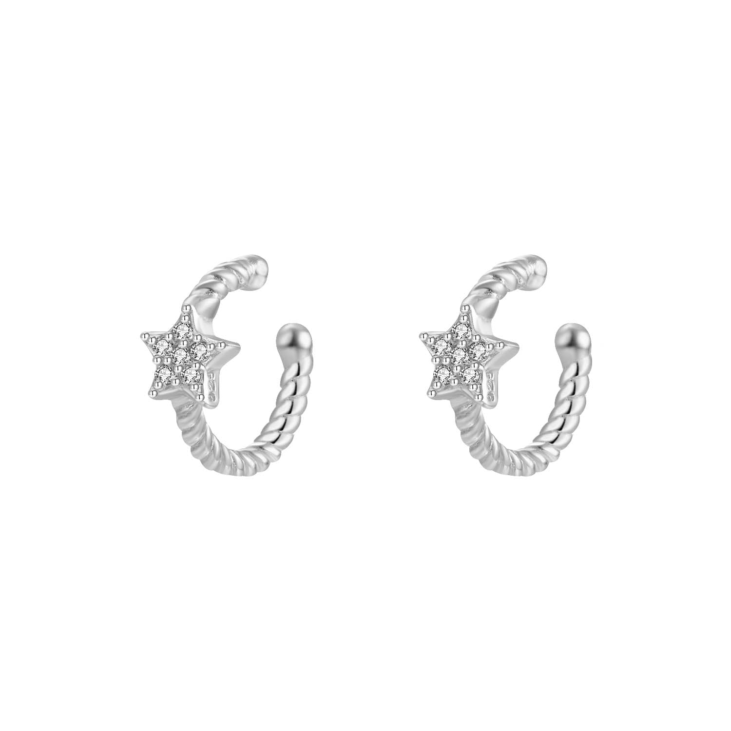Shooting Star Cuff Silver Earring