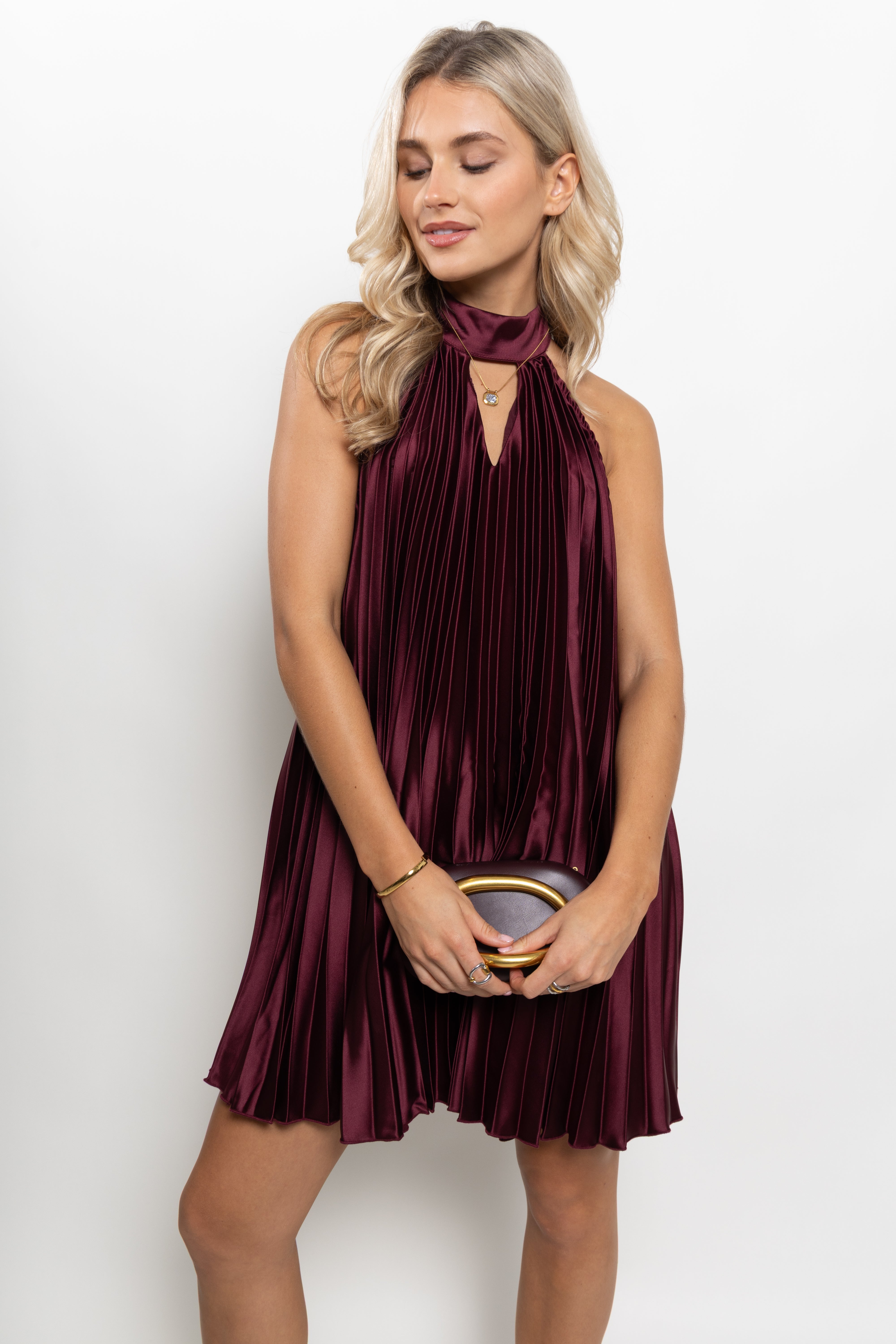 Sofia Soft Pleated Mini Dress
