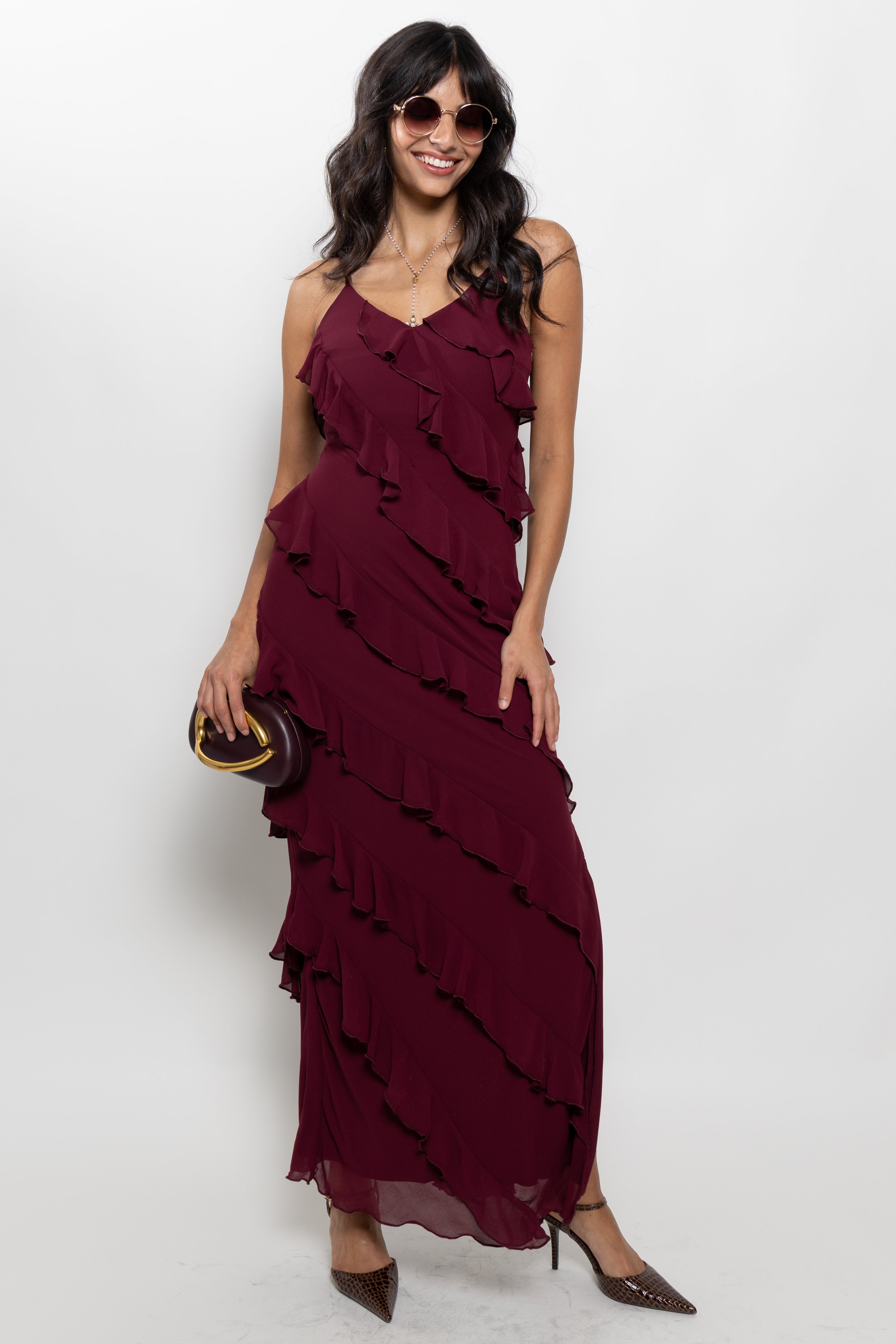 Nina Ruffle Tiered Maxi Dress