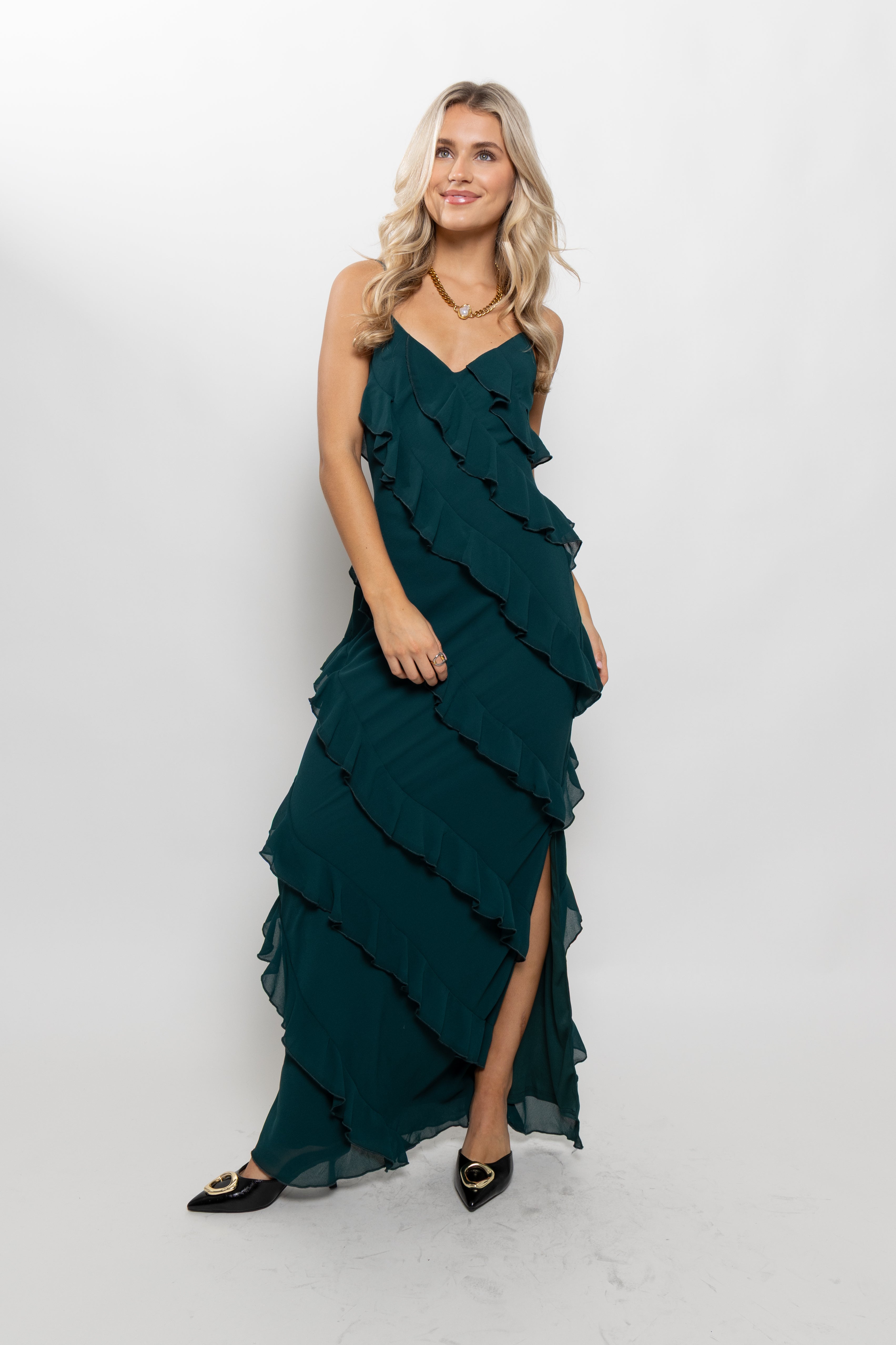 Nina Ruffle Tiered Maxi Dress