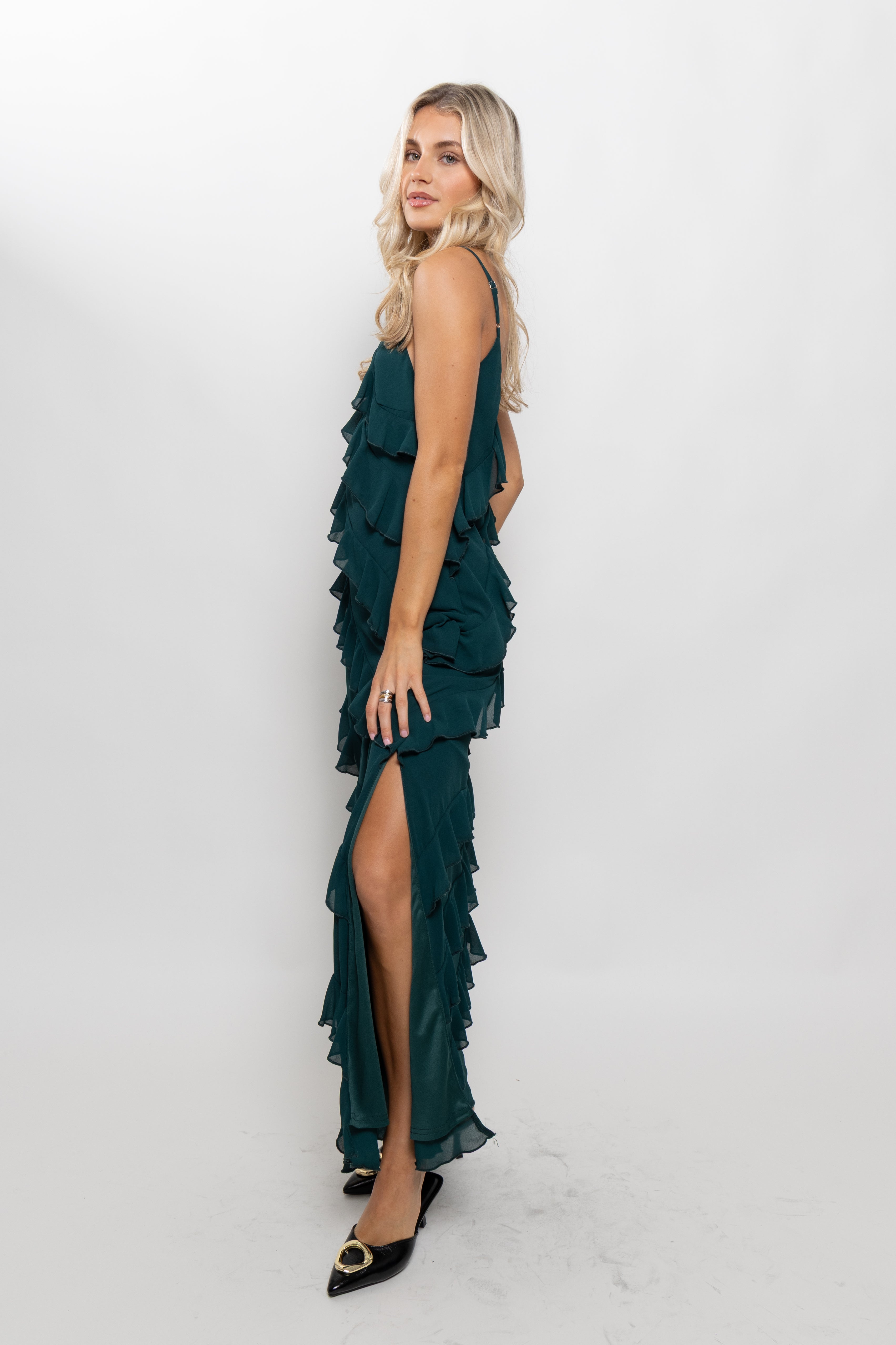 Nina Ruffle Tiered Maxi Dress