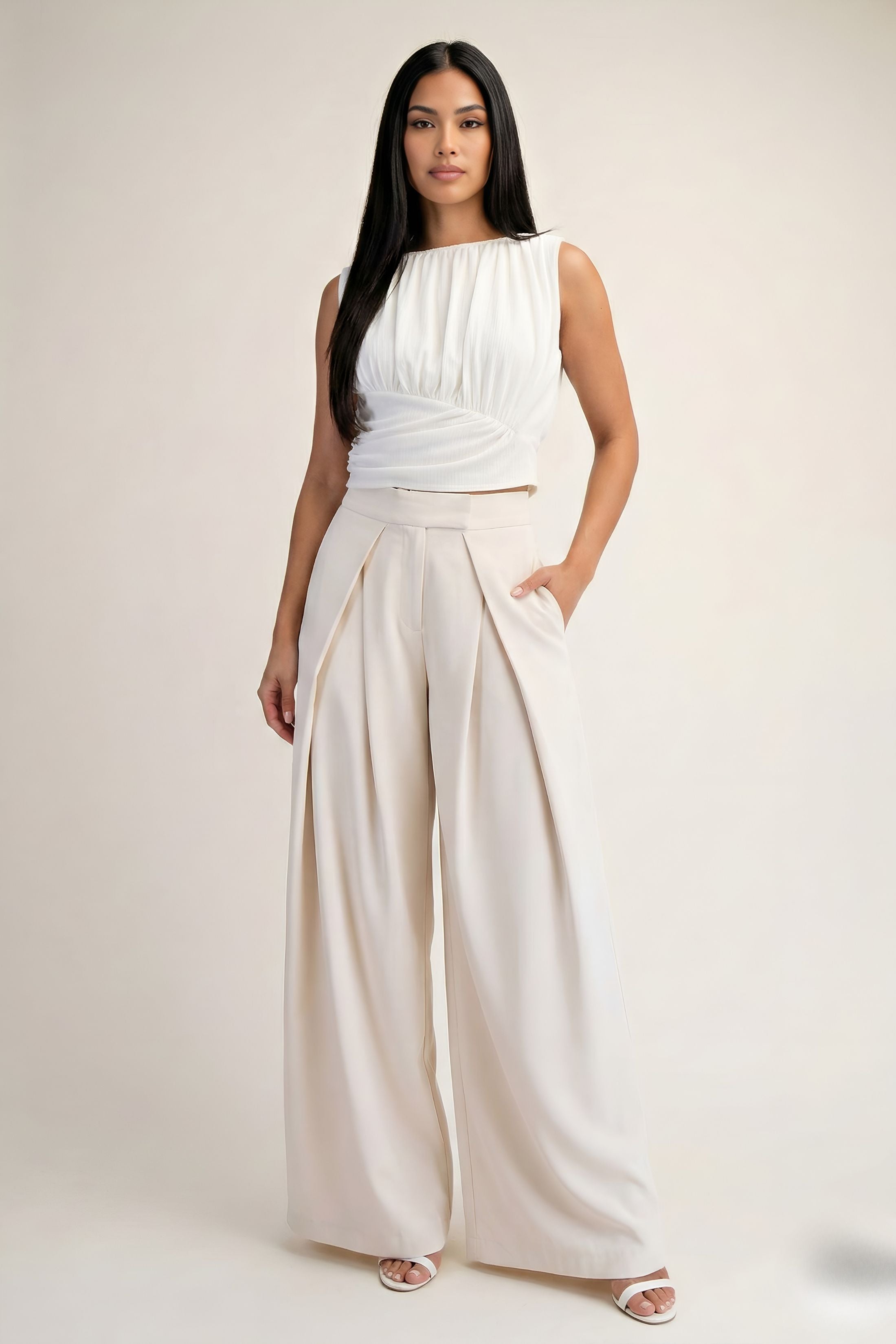 Allison Pleated Wide Leg Pants
