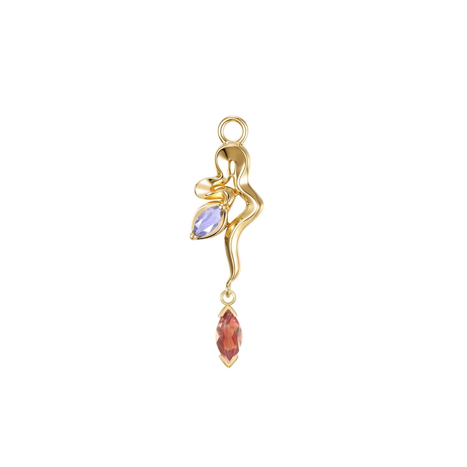 Snake - Amaryllis Charm - Colored Gemstone