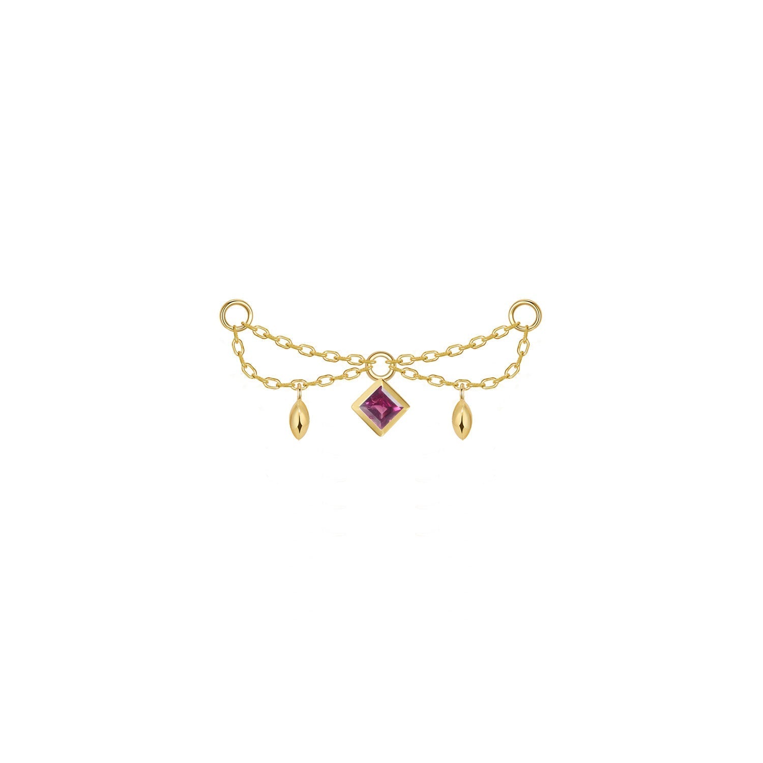 Belle Chain - Princess Cut Gemstone