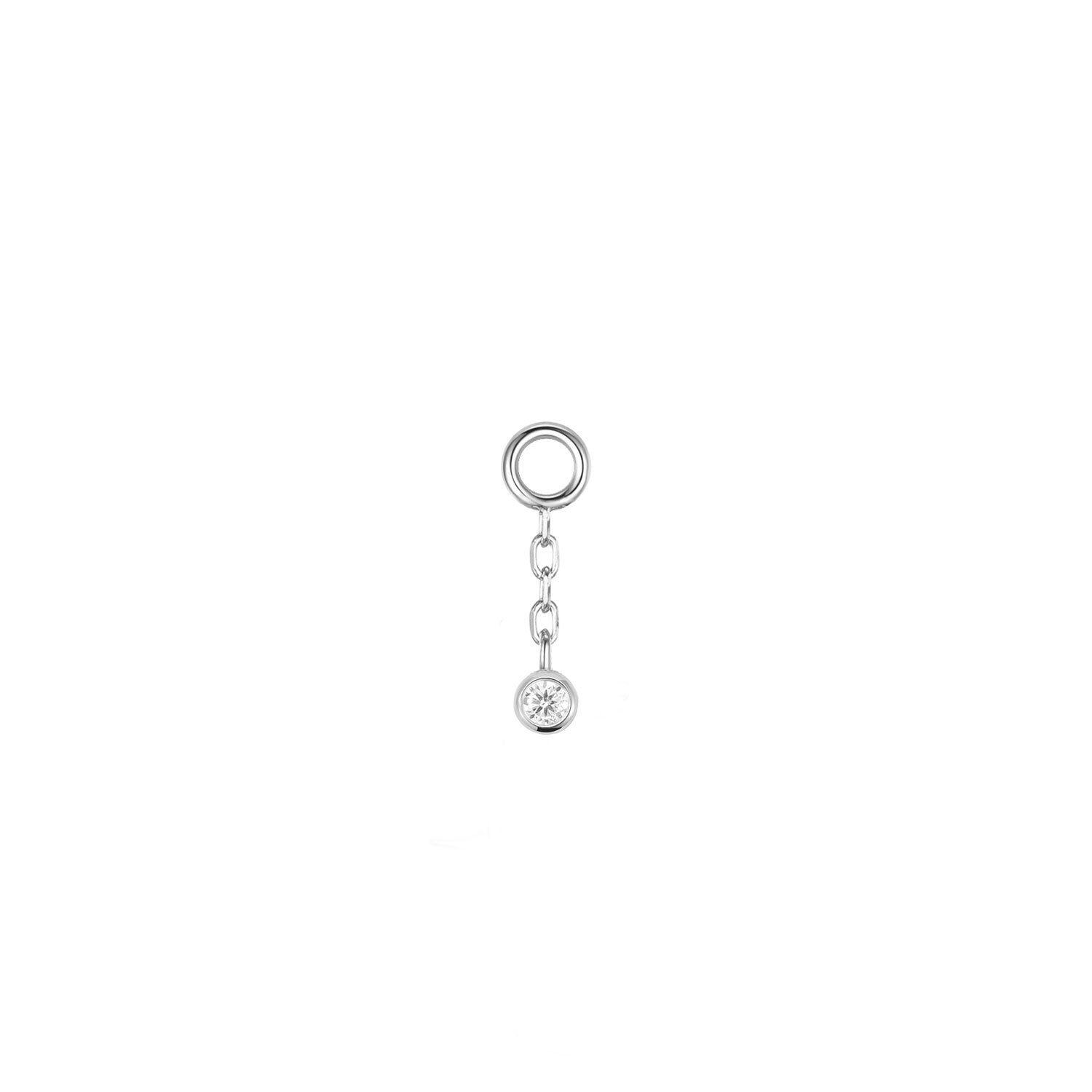 Tiny Charm - Gold Round Bead, Gold Marquise Bead and Bezel Diamond