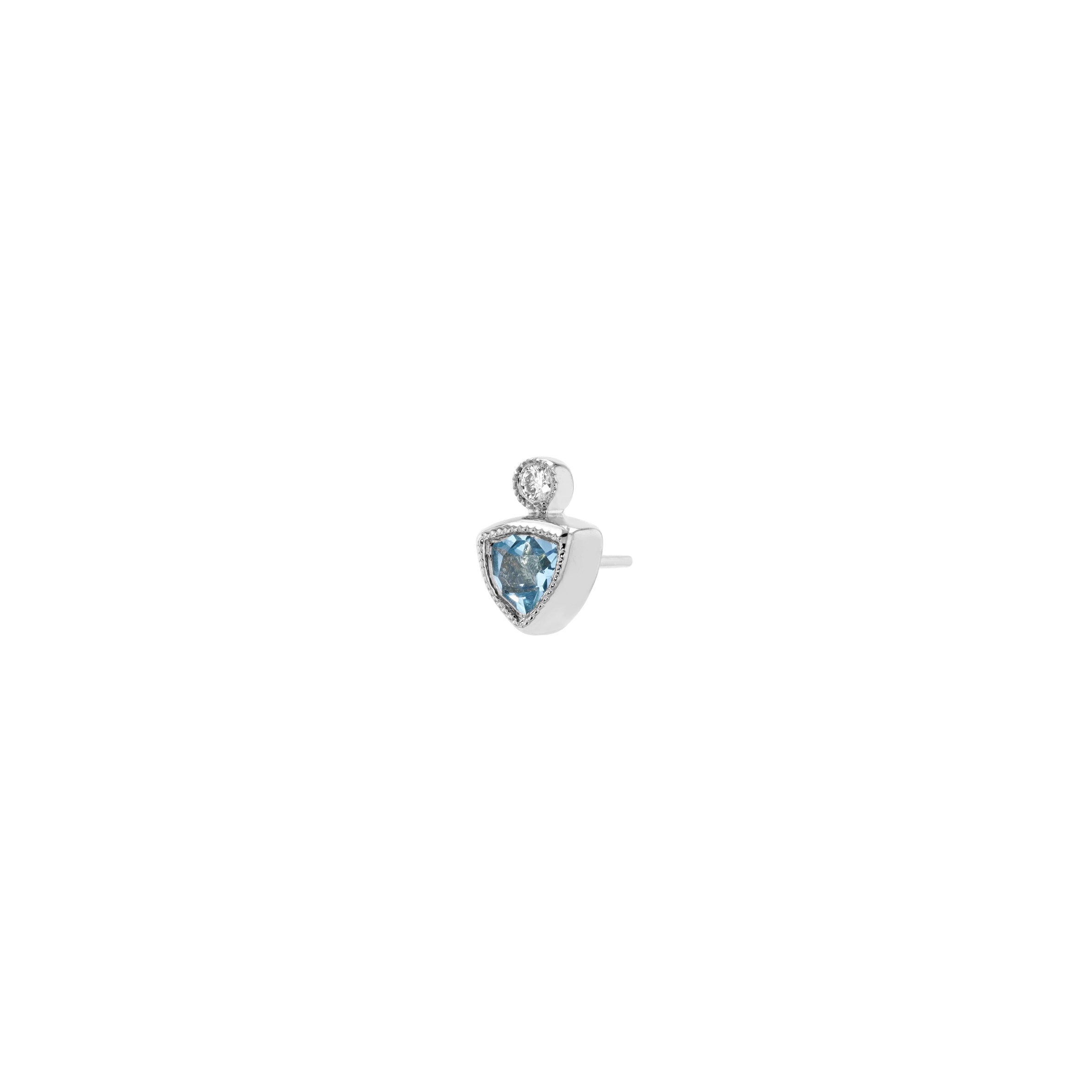 Bodhi - Faceted Gemstone with Bezel Diamond