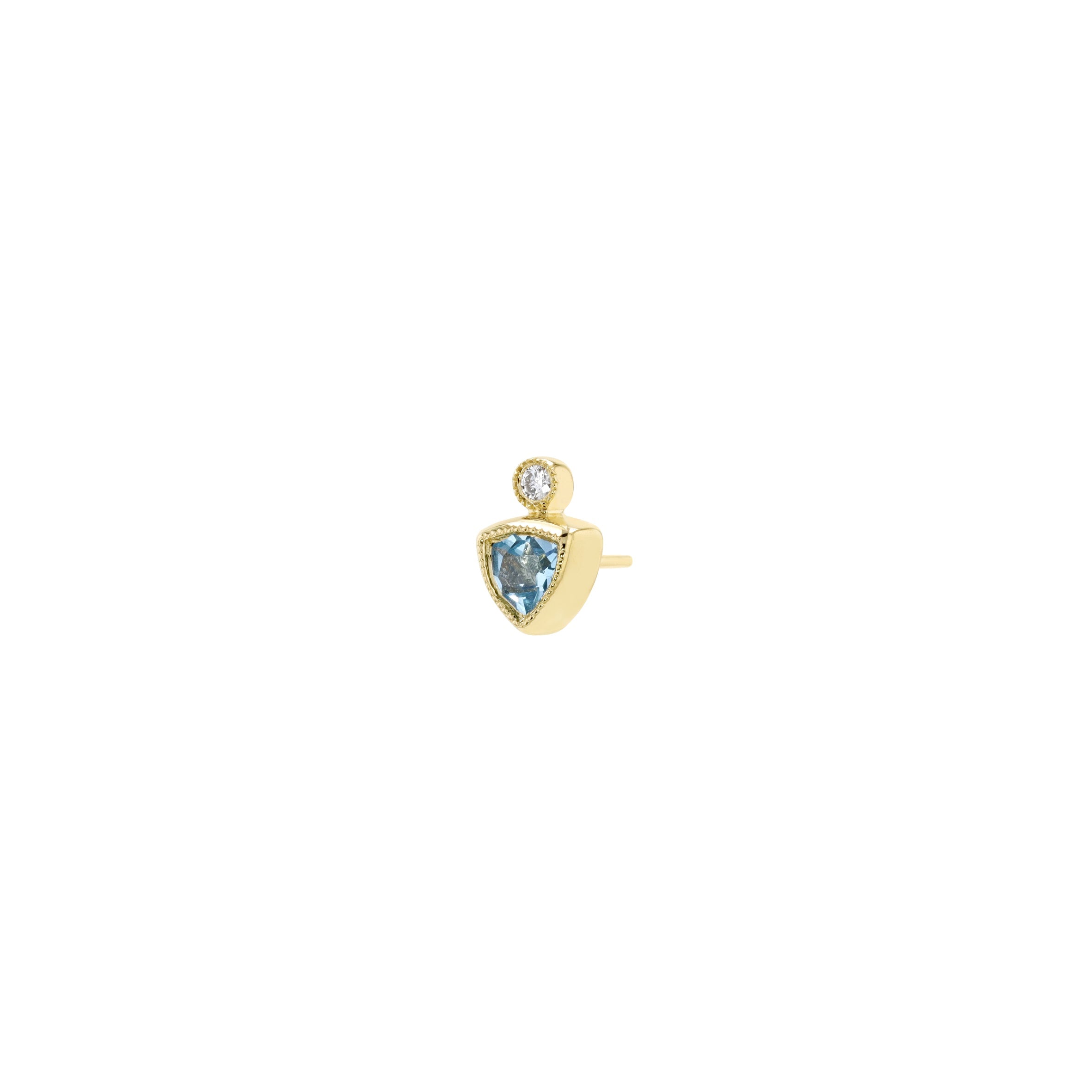 Bodhi - Faceted Gemstone with Bezel Diamond