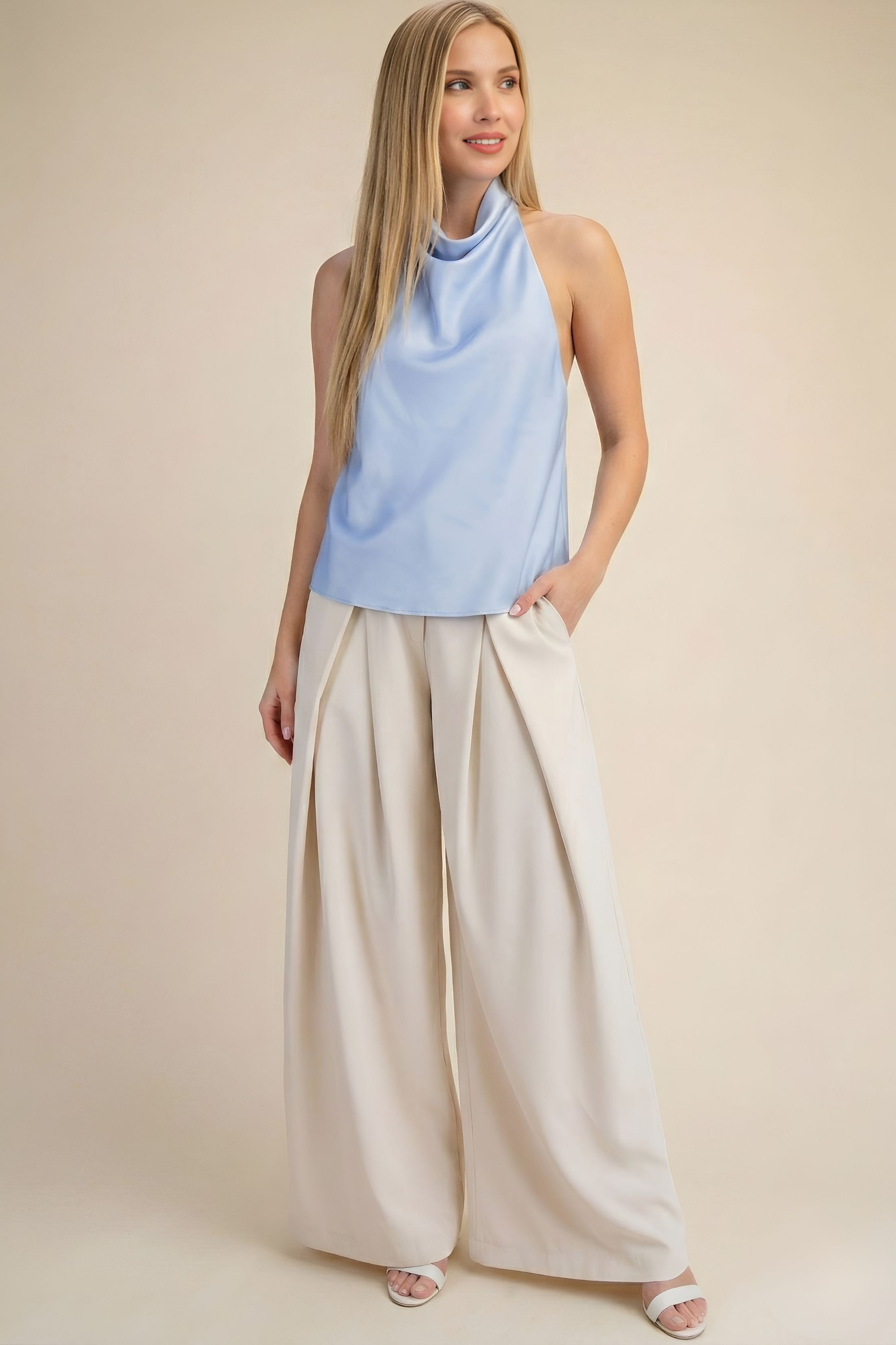 Brittany Satin Halter Top