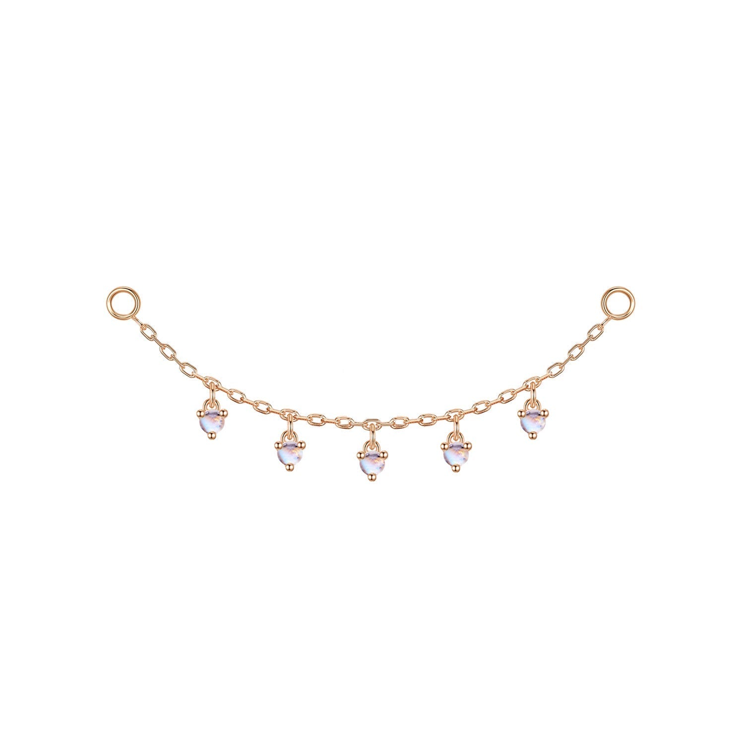Chain with Dripping Round Colored Gemstones