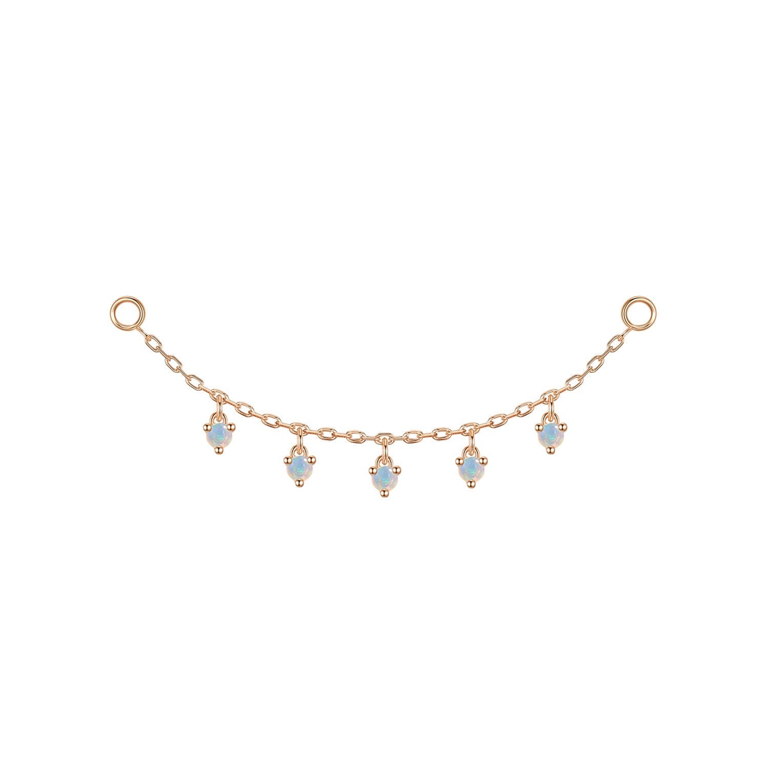 Chain with Dripping Round Colored Gemstones