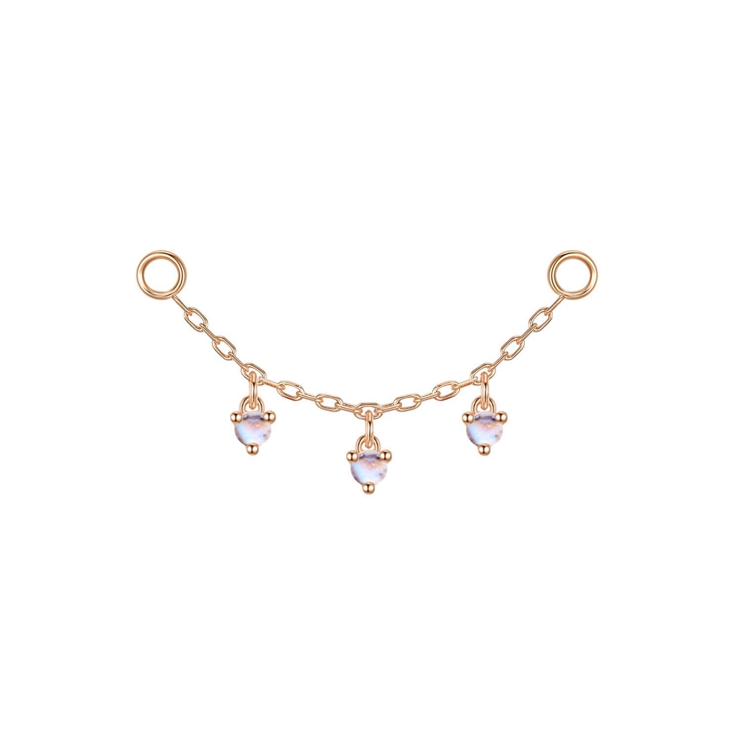 Chain with Dripping Round Colored Gemstones
