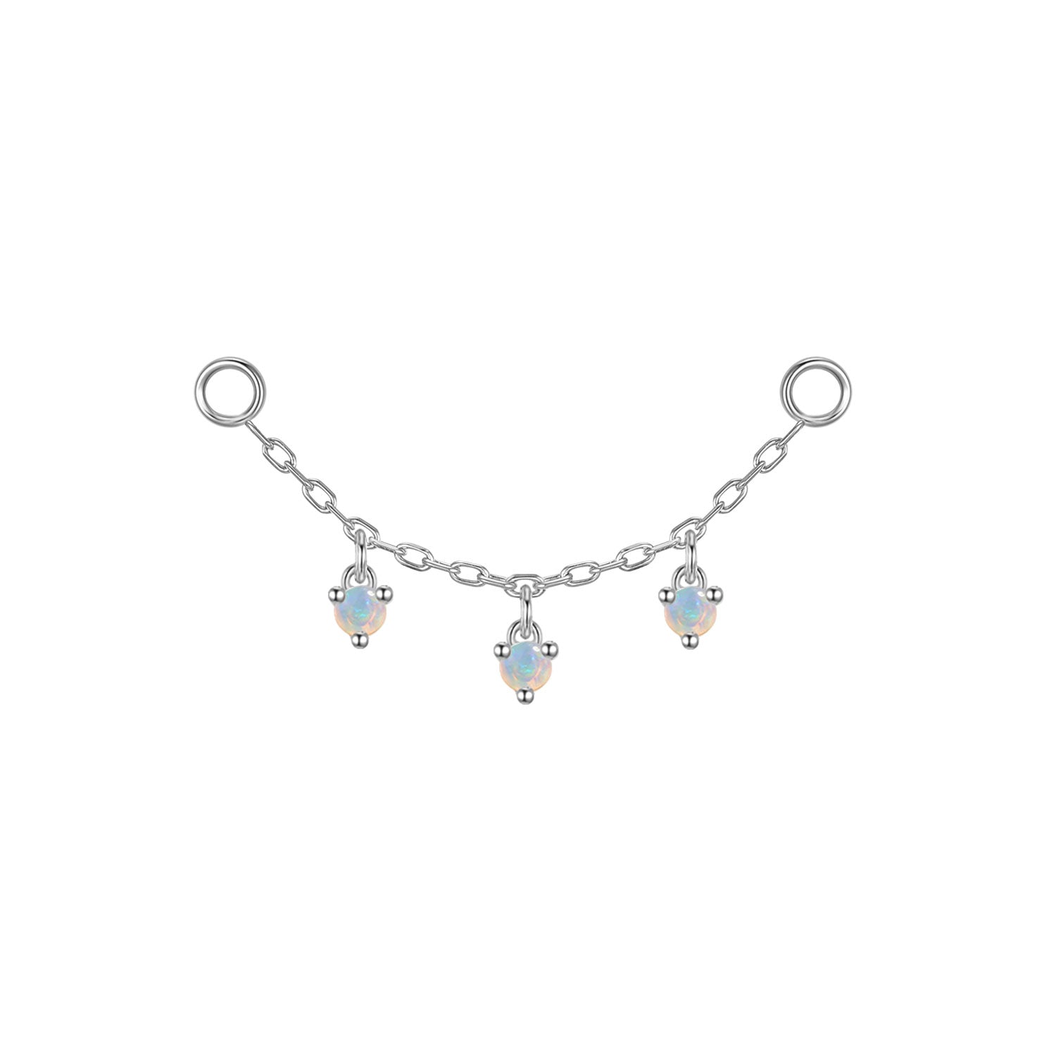 Chain with Dripping Round Colored Gemstones