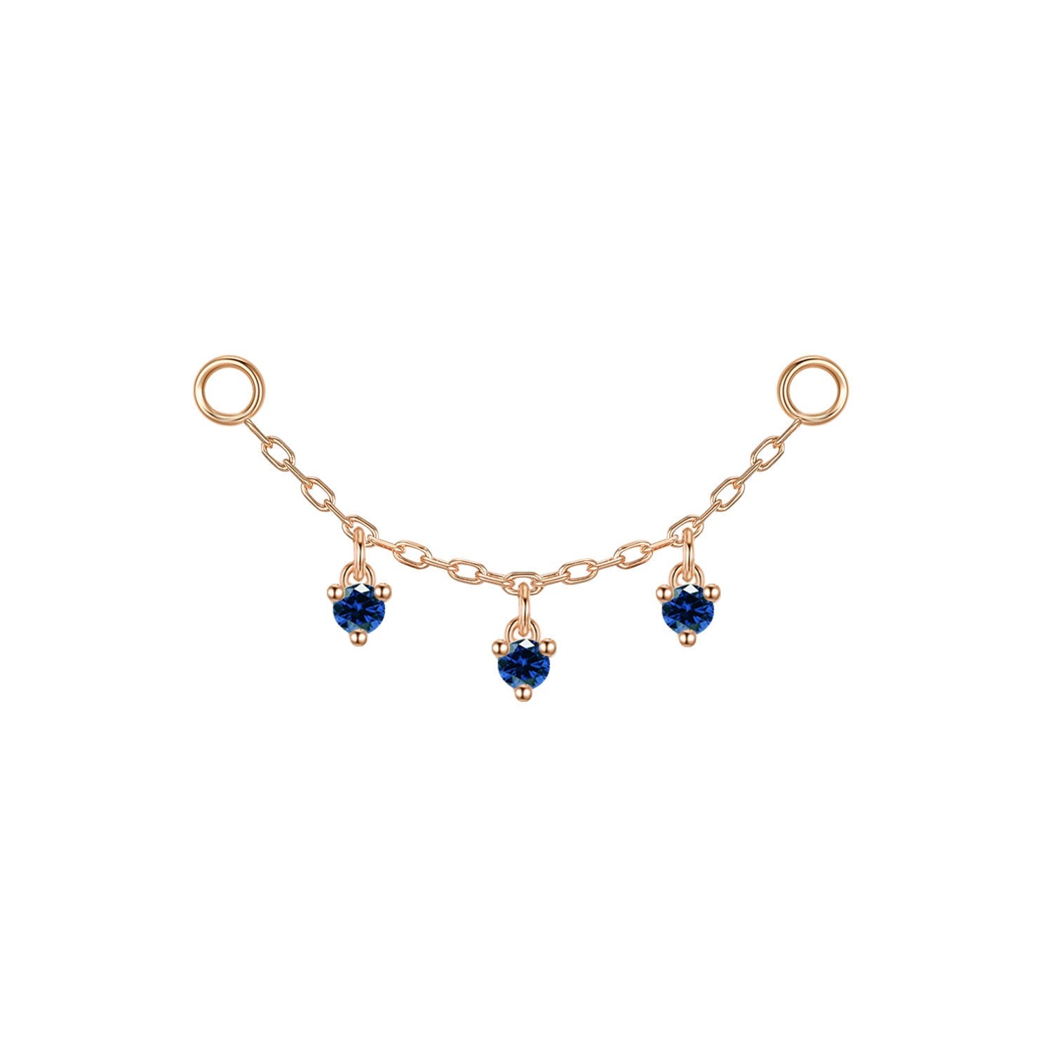 Chain with Dripping Round Colored Gemstones