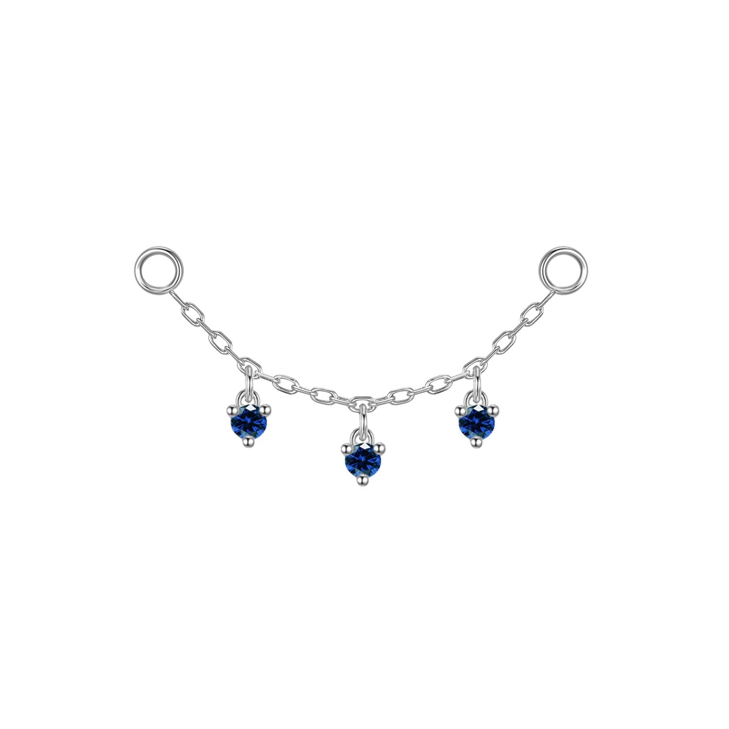 Chain with Dripping Round Colored Gemstones