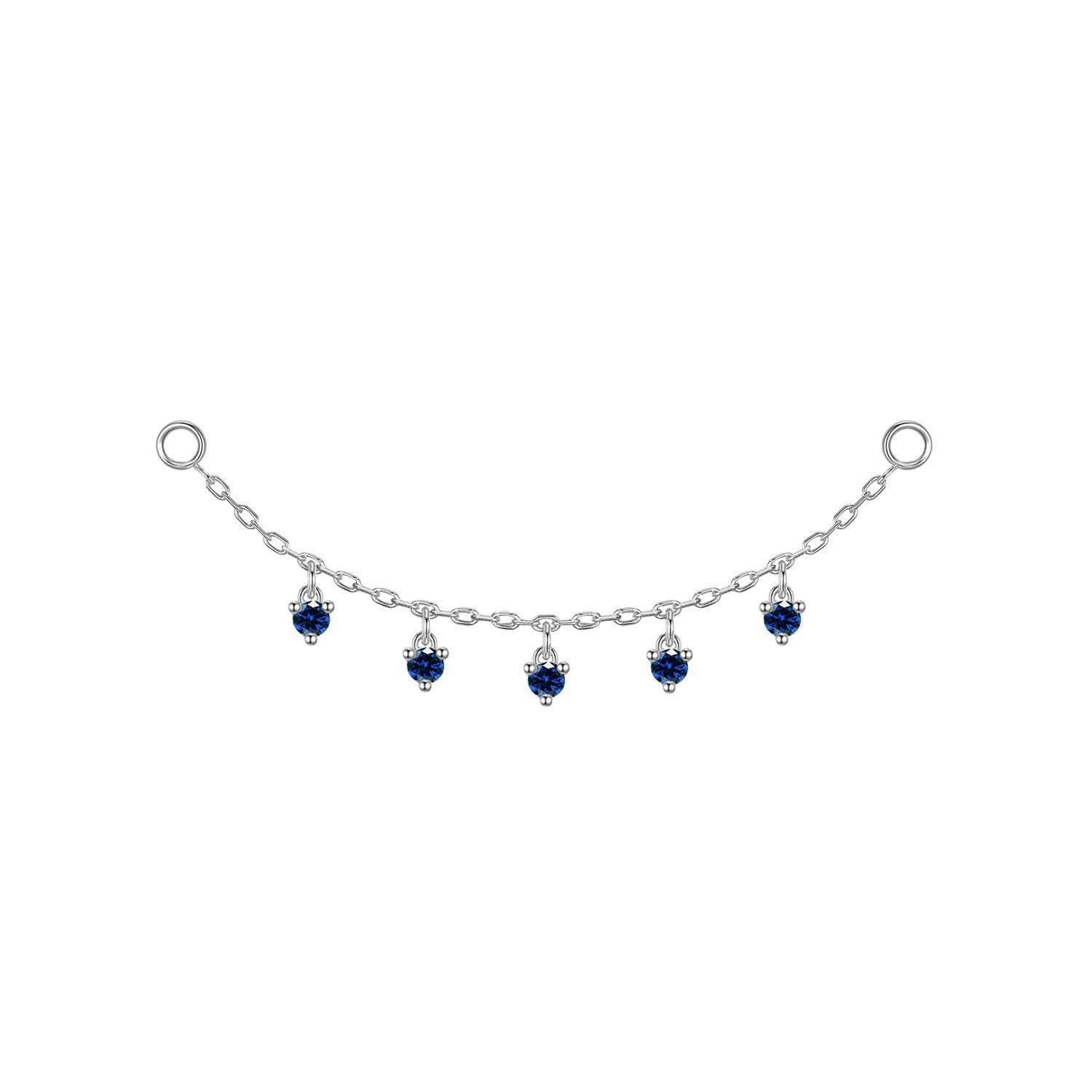 Chain with Dripping Round Colored Gemstones