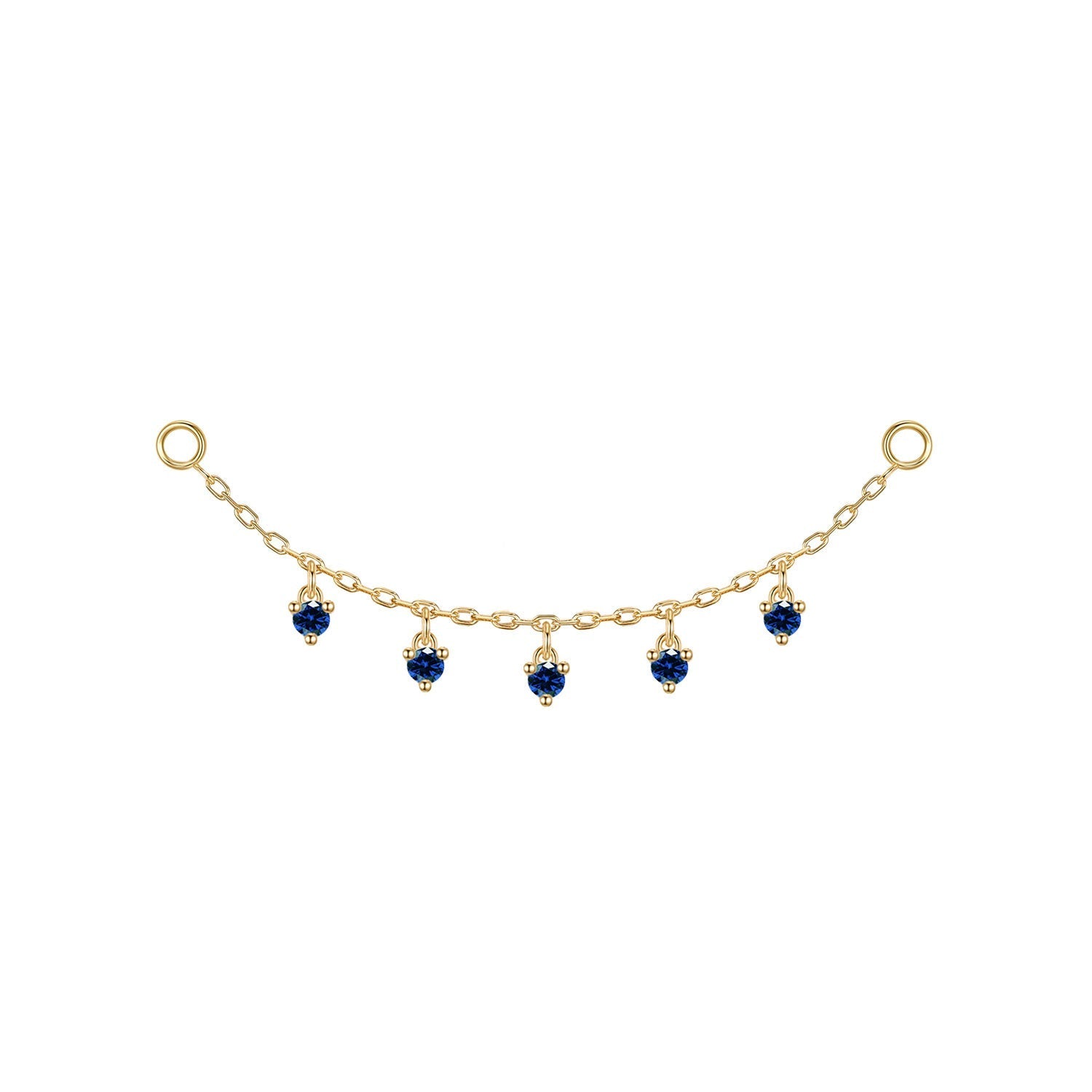Chain with Dripping Round Colored Gemstones