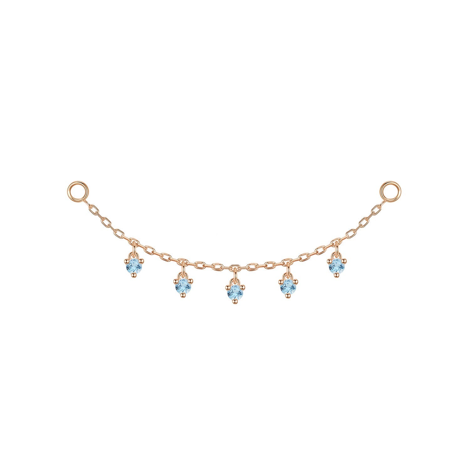 Chain with Dripping Round Colored Gemstones